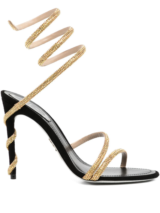 110mm crystal-embellished spiral sandals