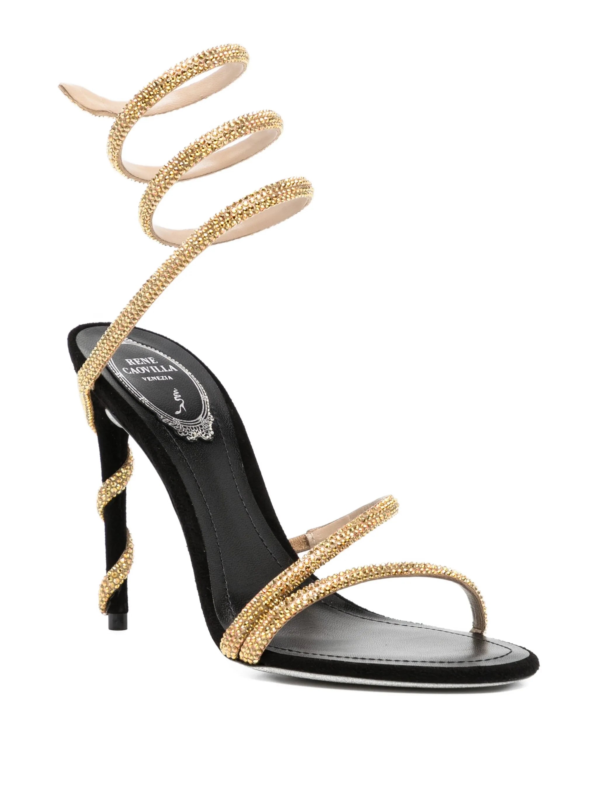 110mm crystal-embellished spiral sandals