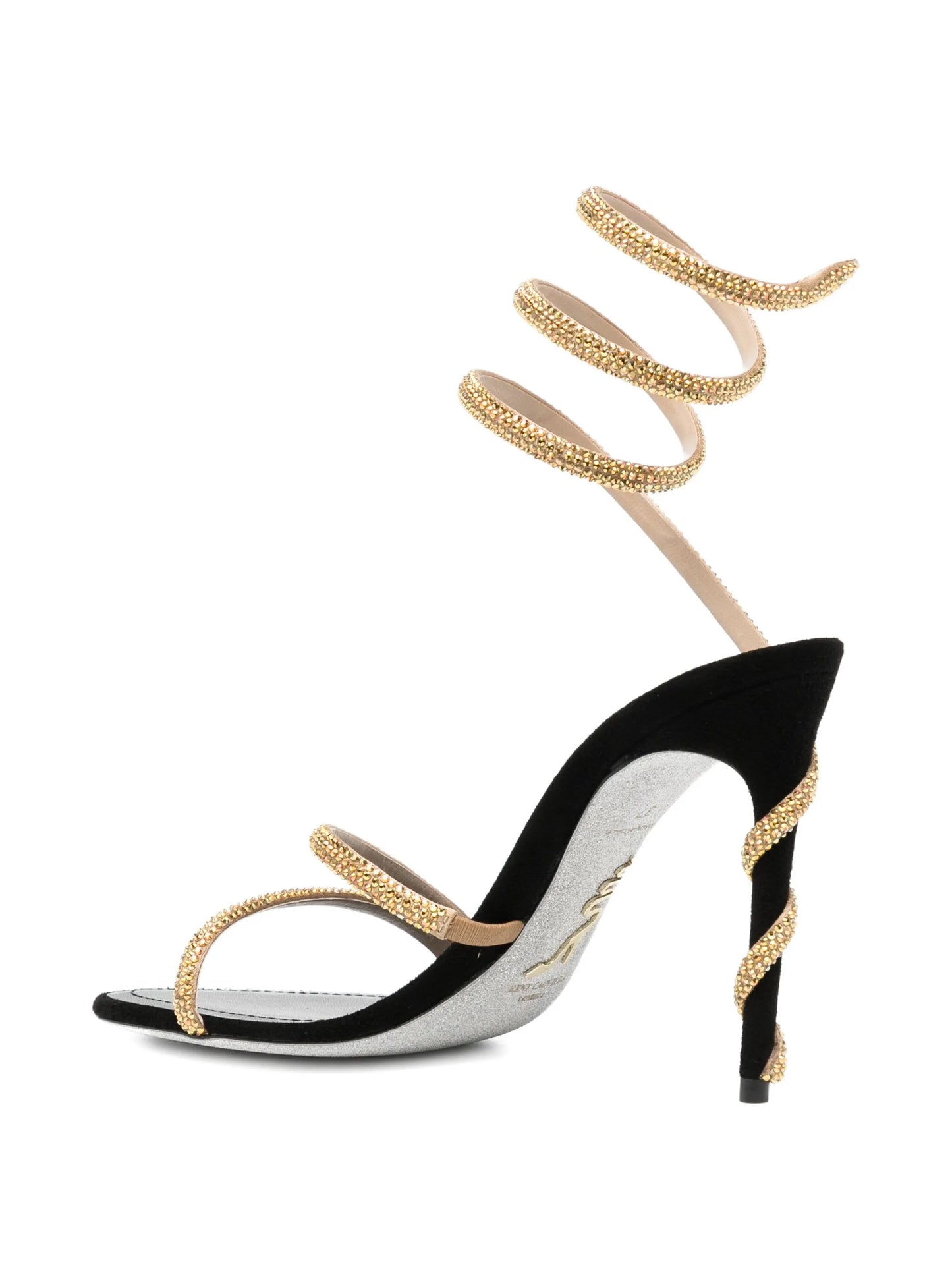 110mm crystal-embellished spiral sandals