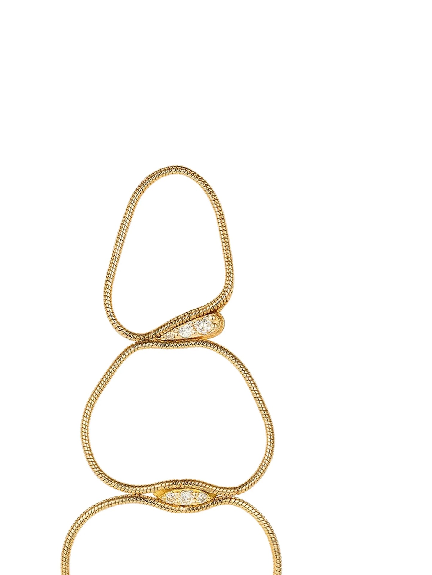 18K yellow gold Fluid diamond earrings