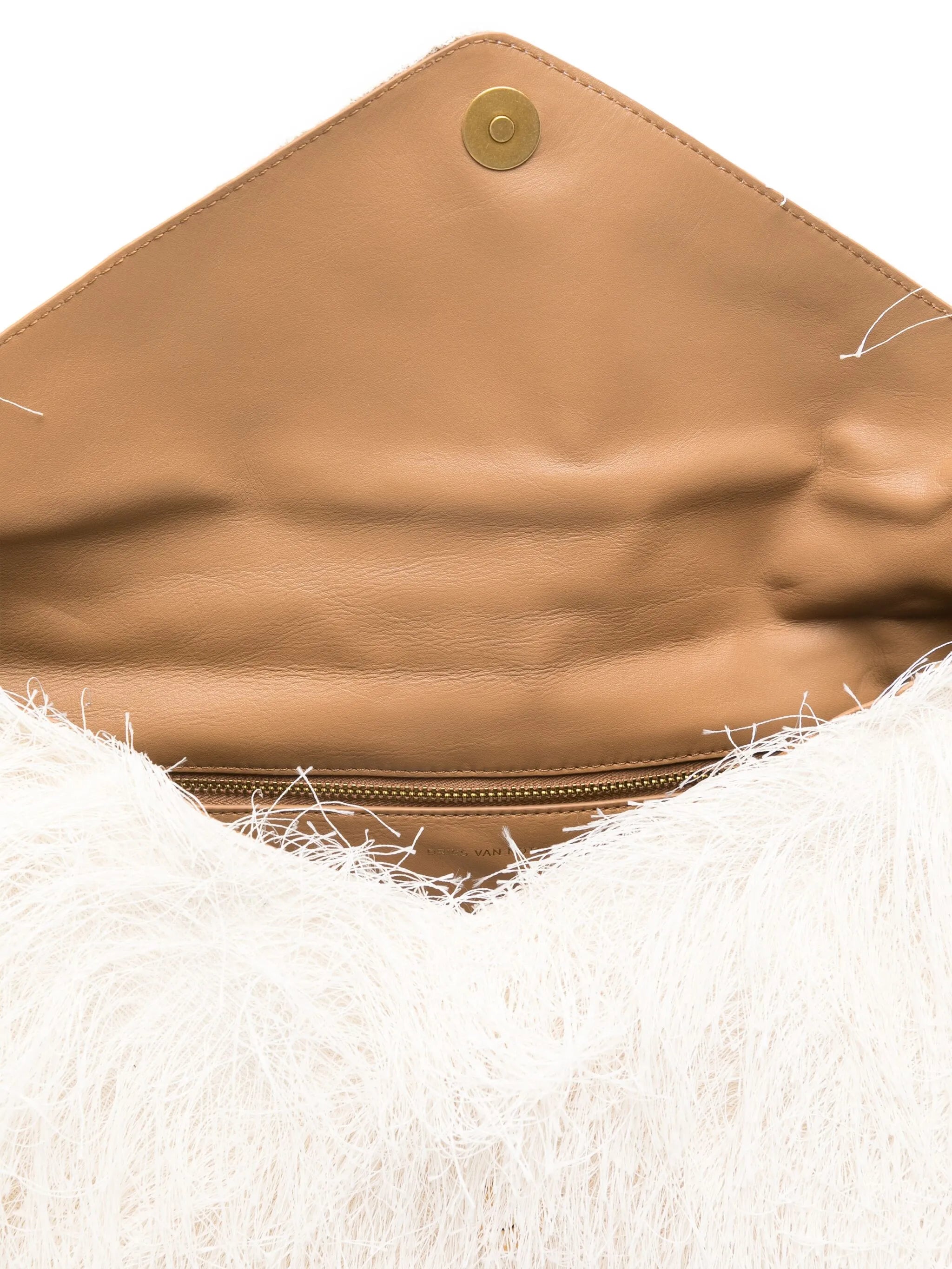 fringed envelope-style clutch bag