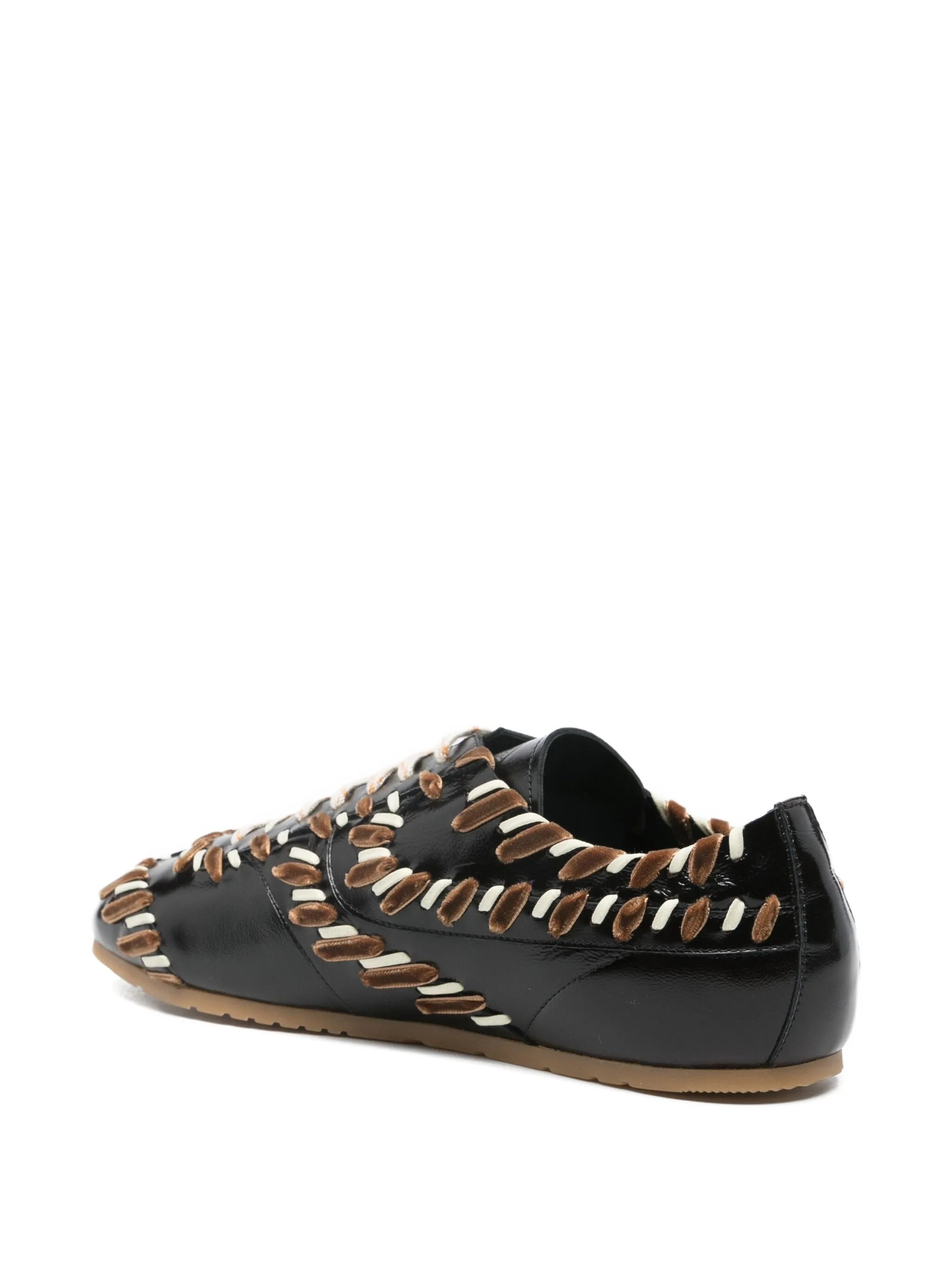 leather lace-up sneakers