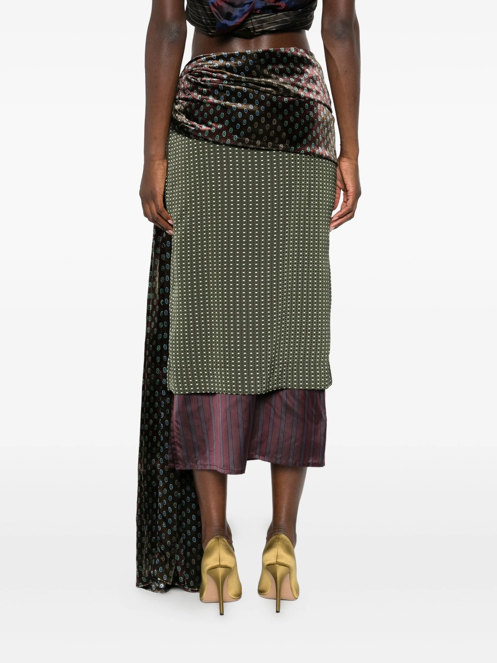 draped patterned skirt