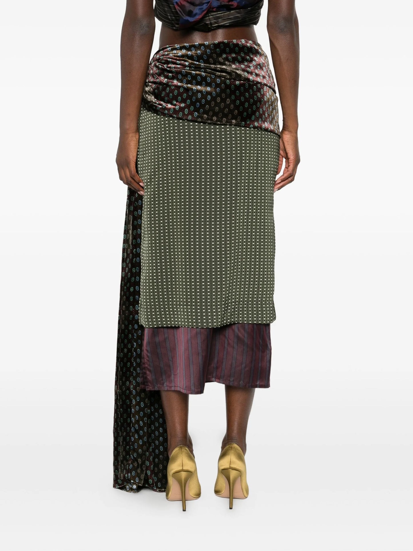 draped patterned skirt