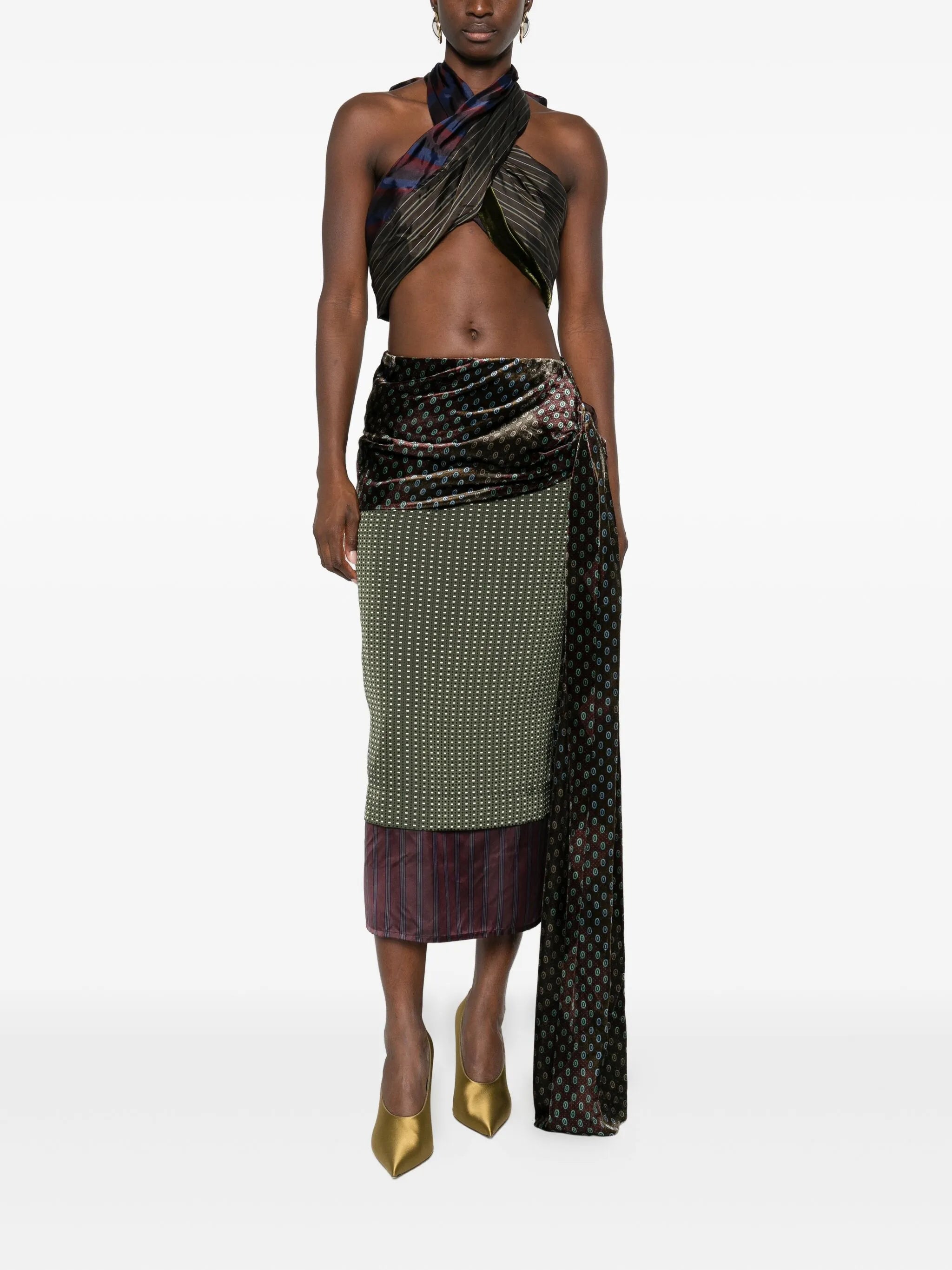 draped patterned skirt
