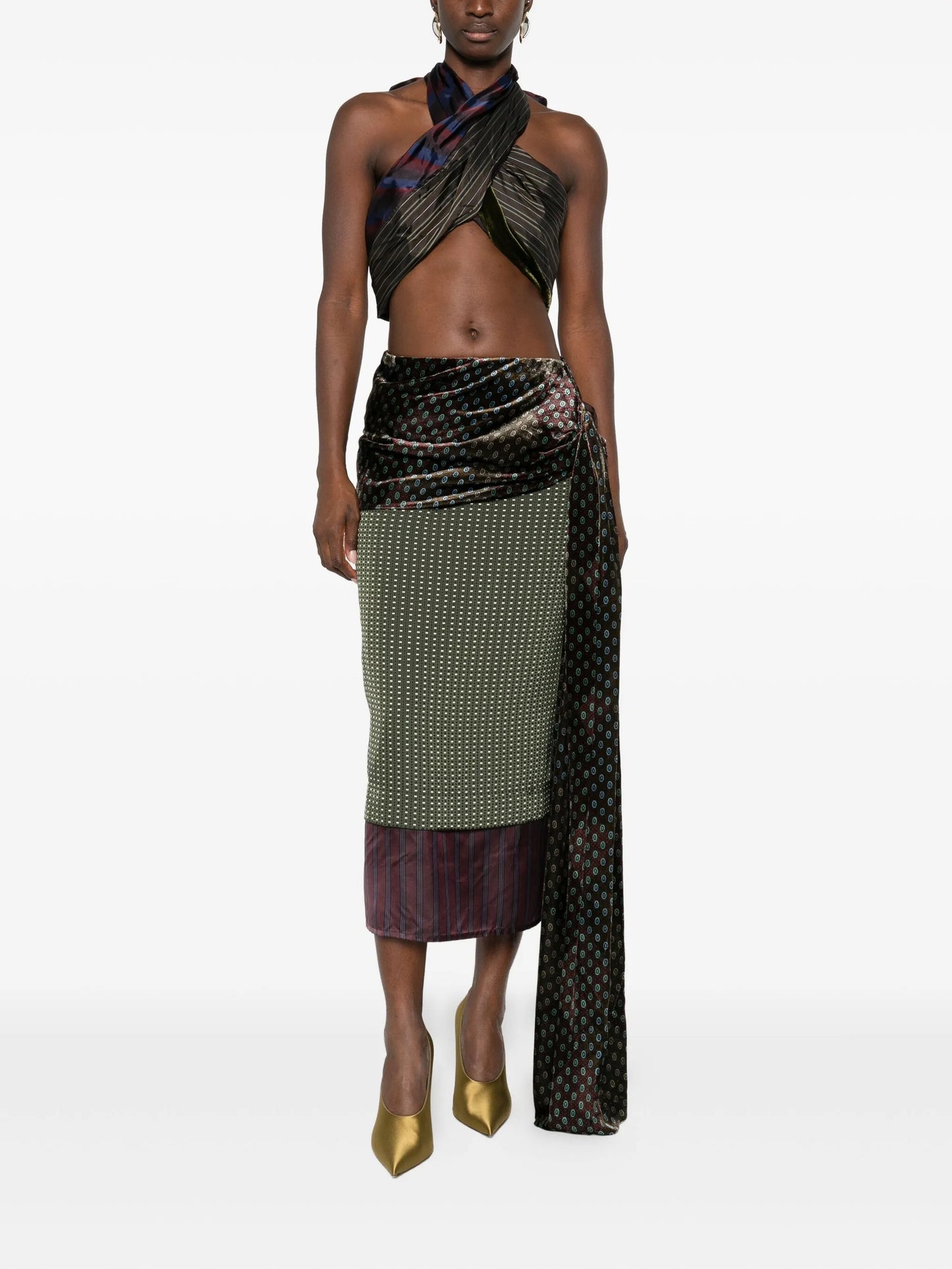 draped patterned skirt