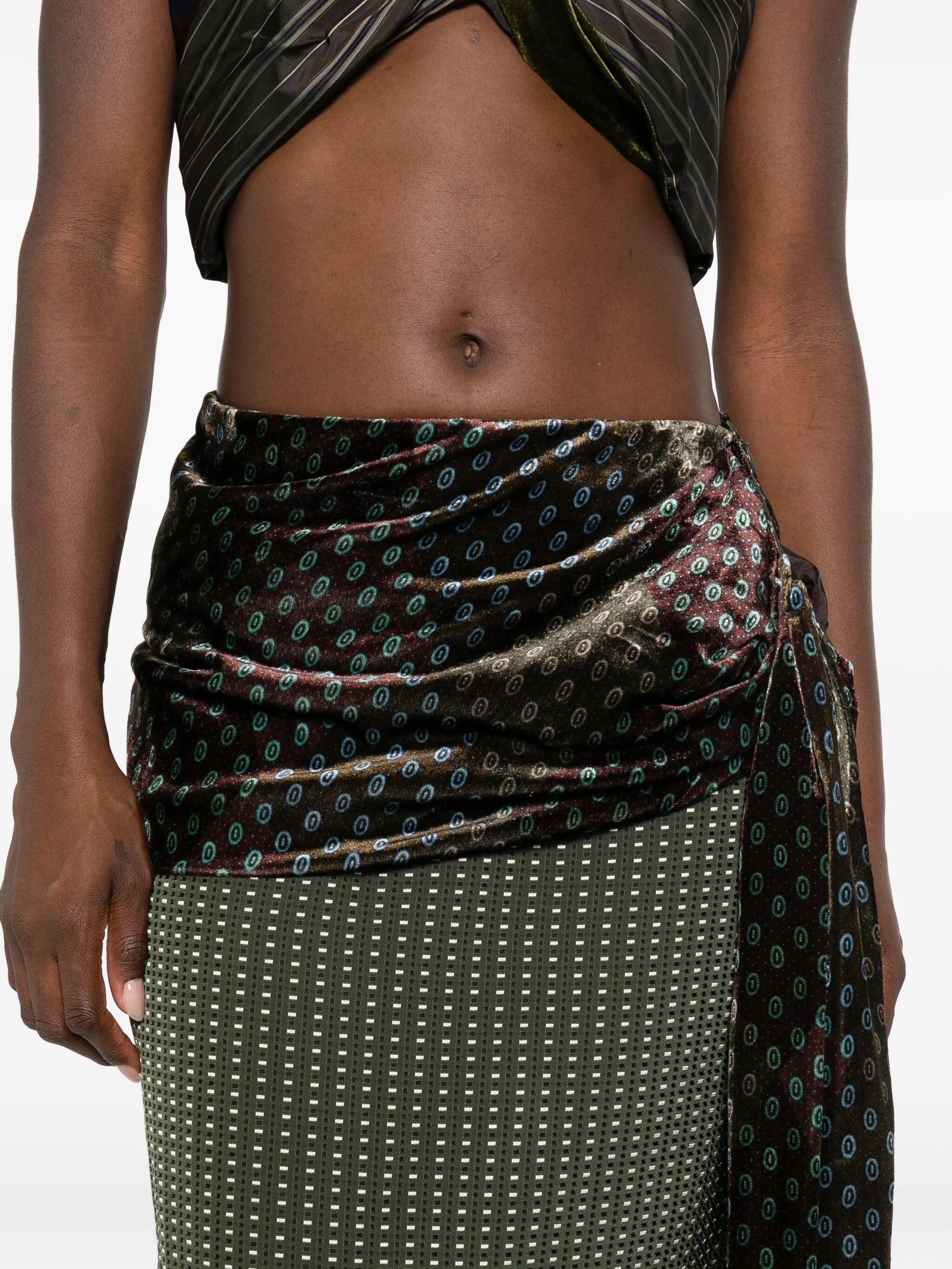 draped patterned skirt