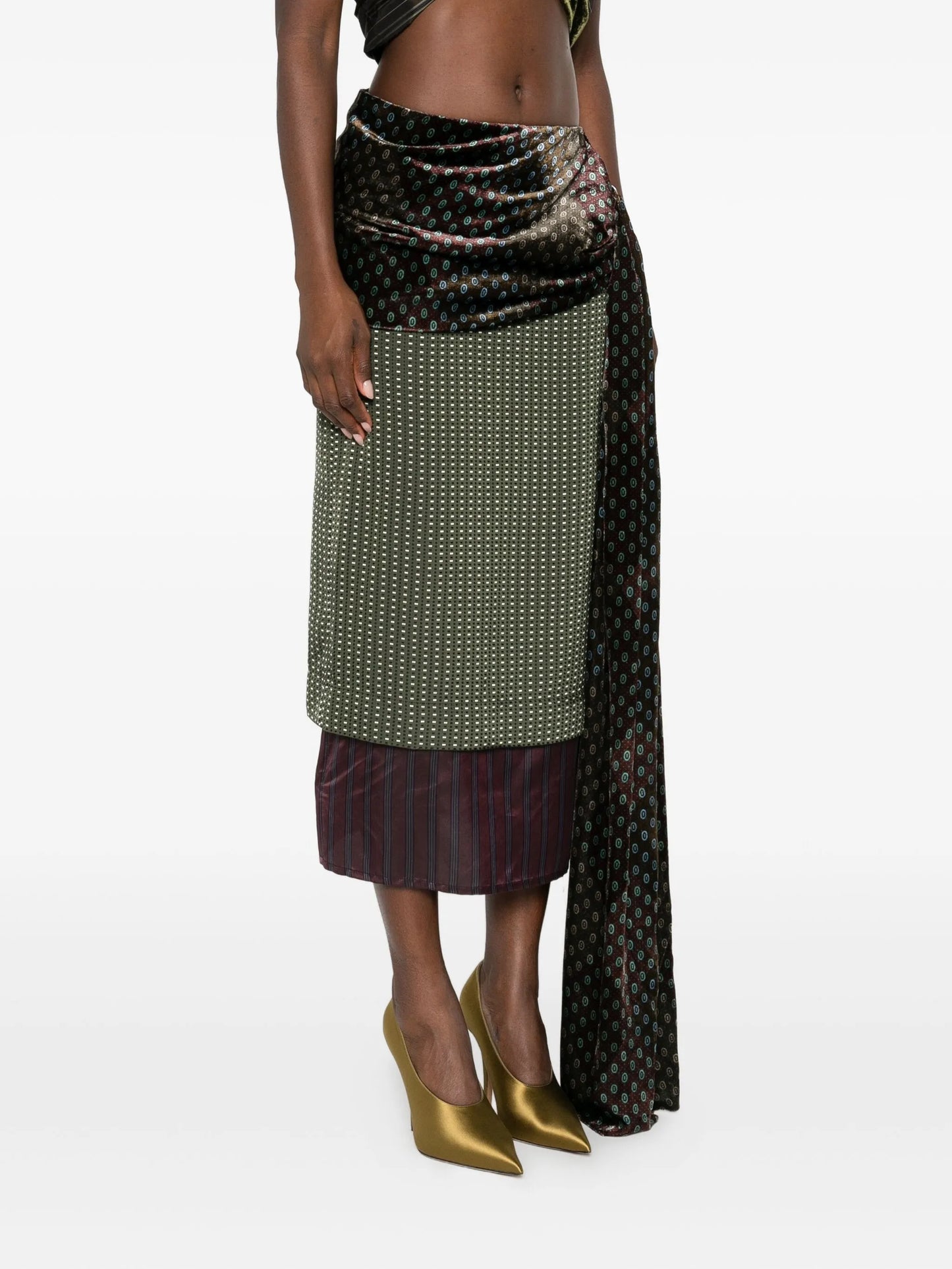 draped patterned skirt