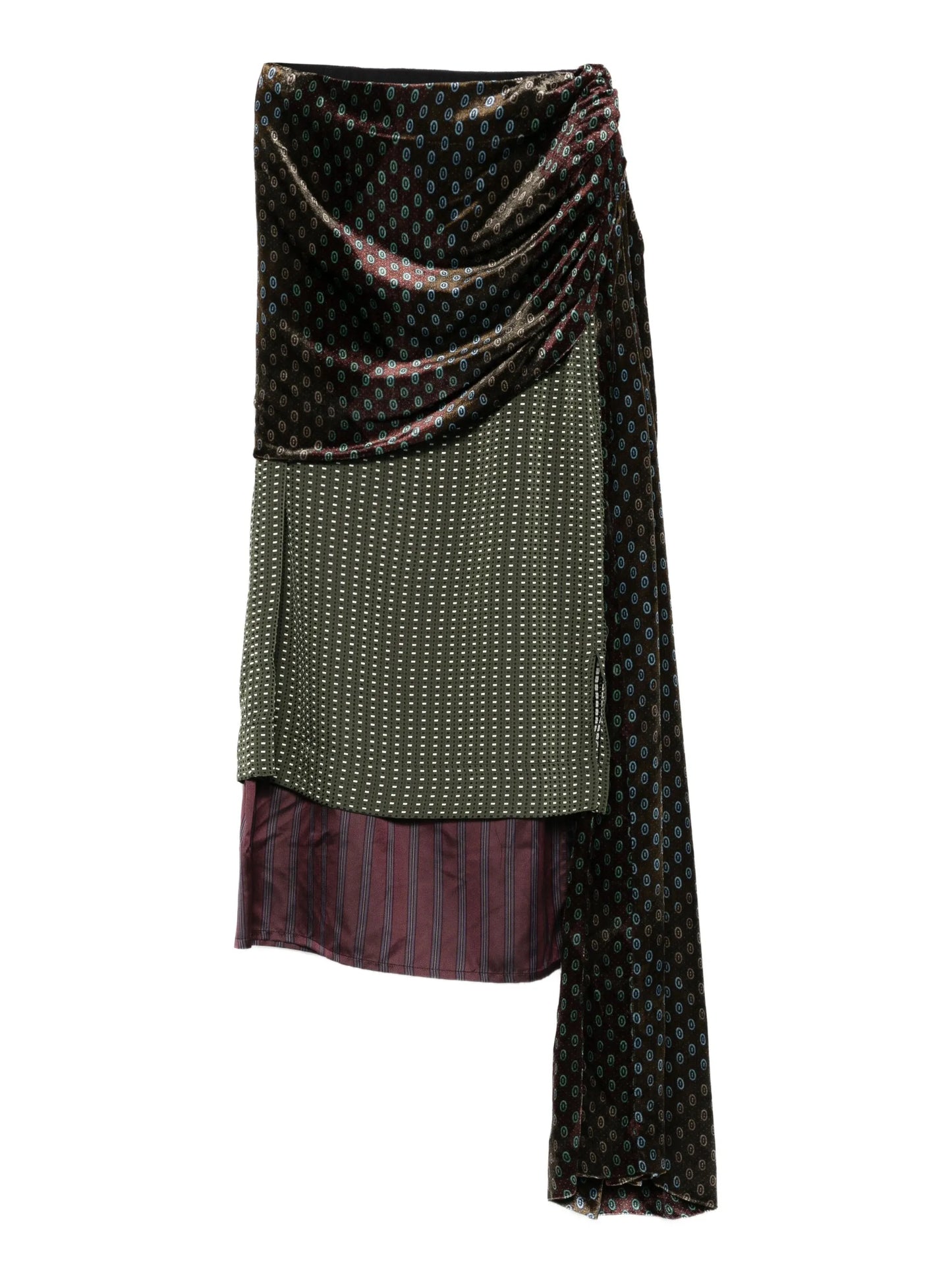 draped patterned skirt