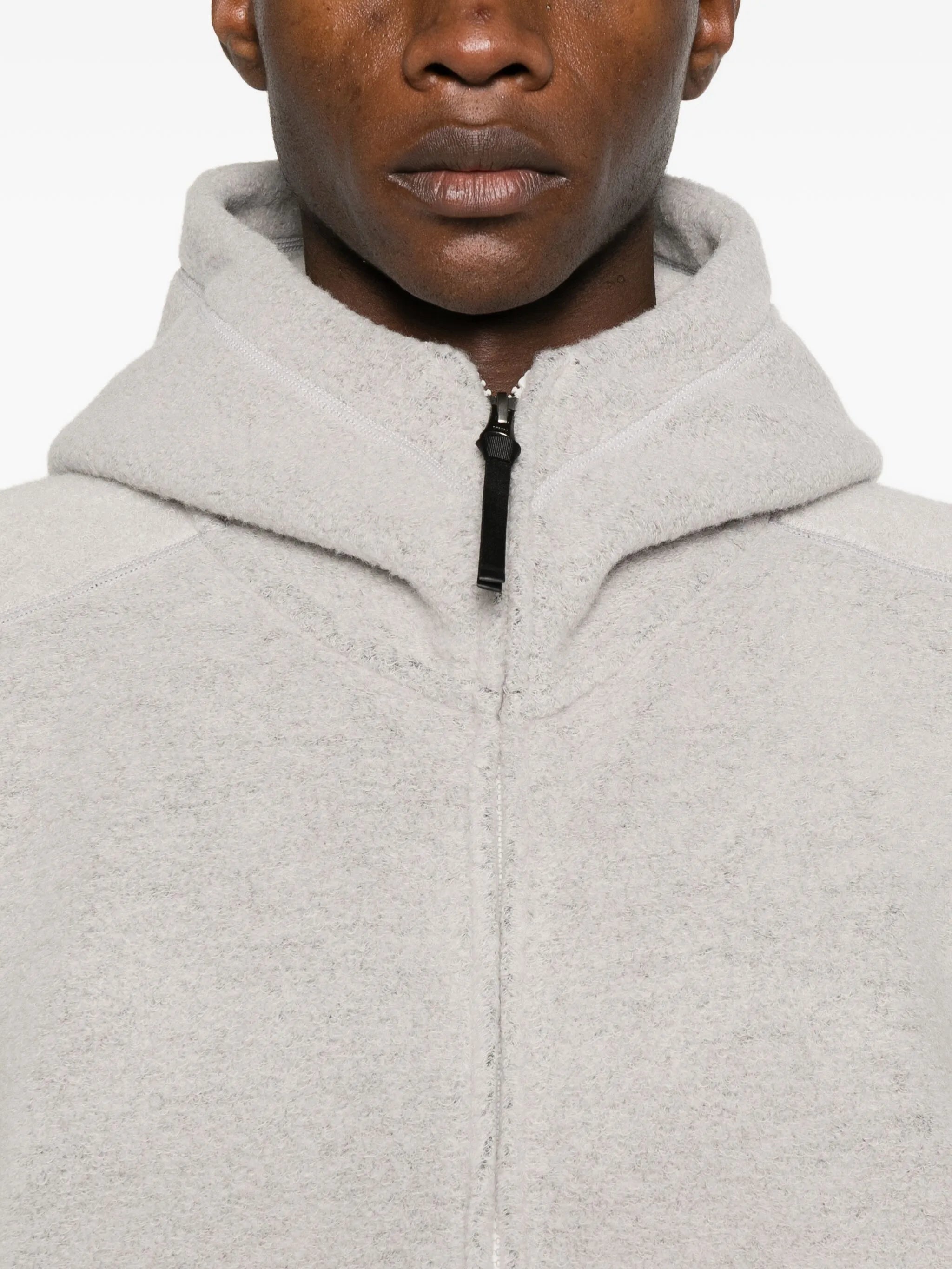 fleece-texture hoodie