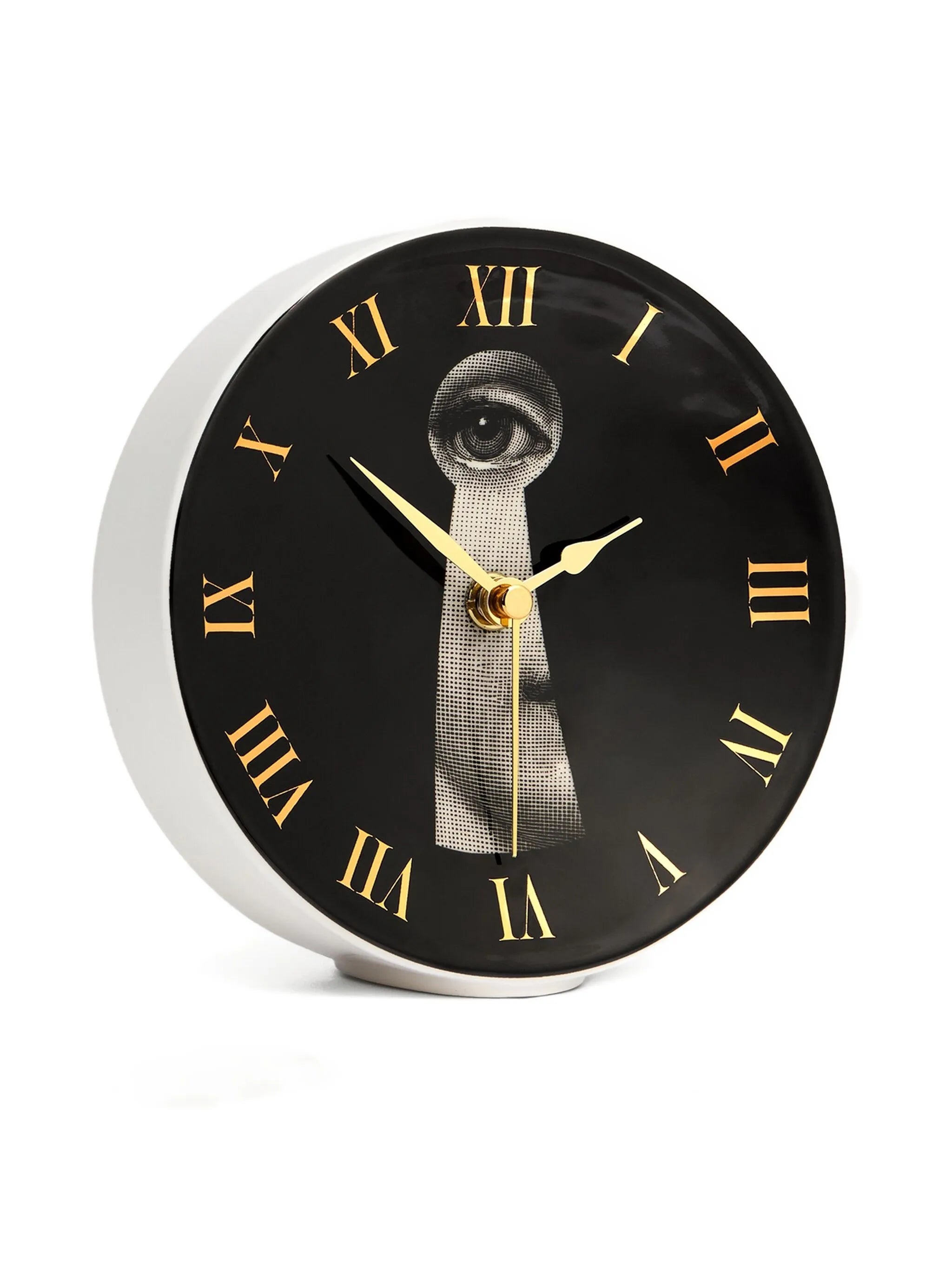 graphic eye-motif clock
