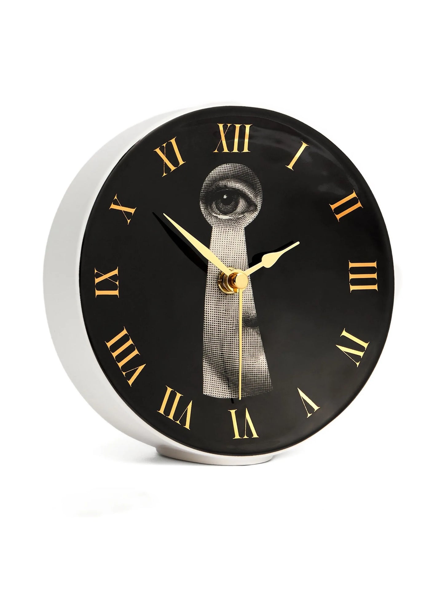 graphic eye-motif clock