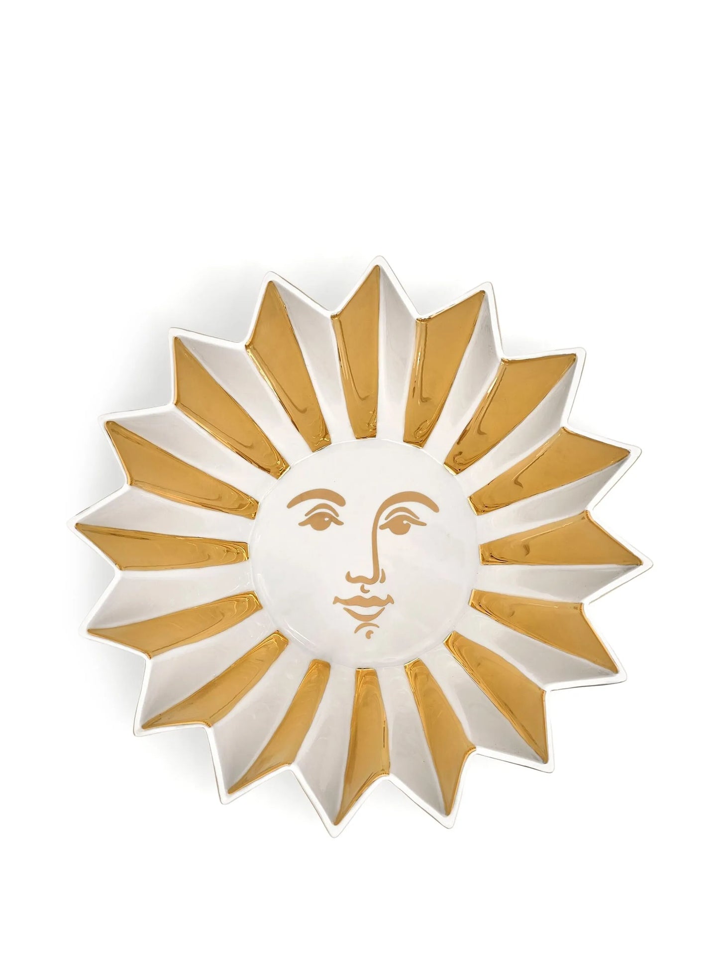 sun-shaped porcelain serving bowl