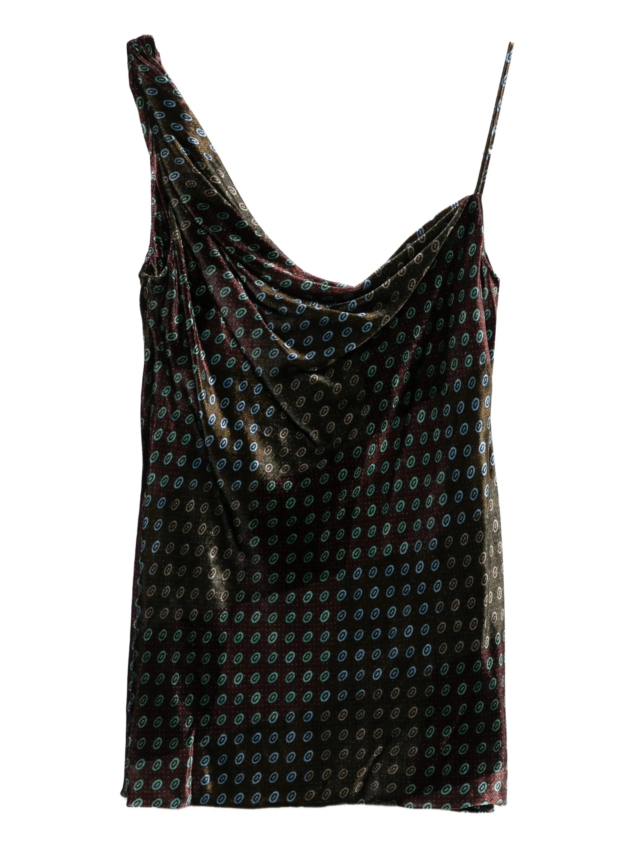 one-shoulder patterned top