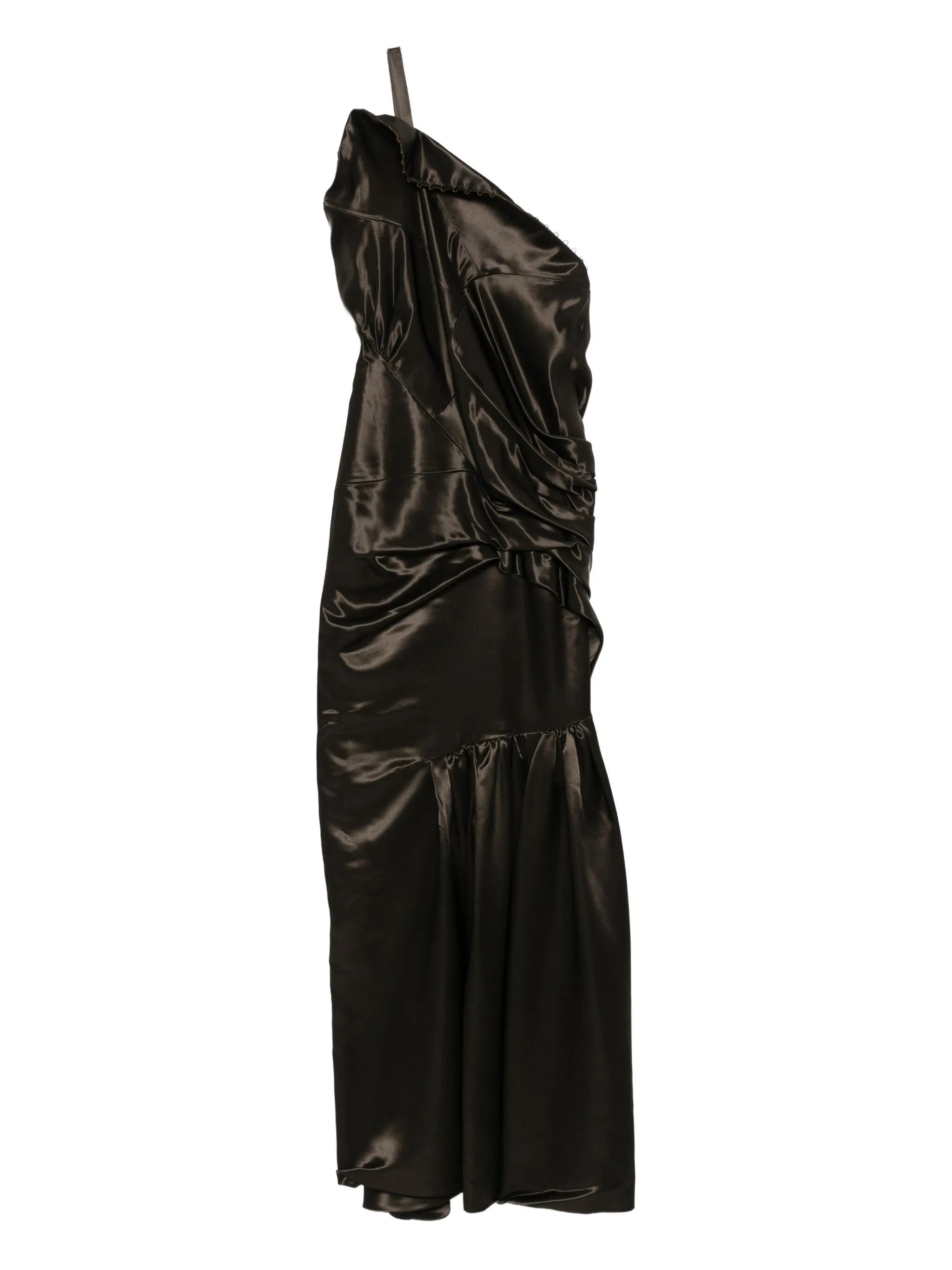 one-shoulder ruffled dress