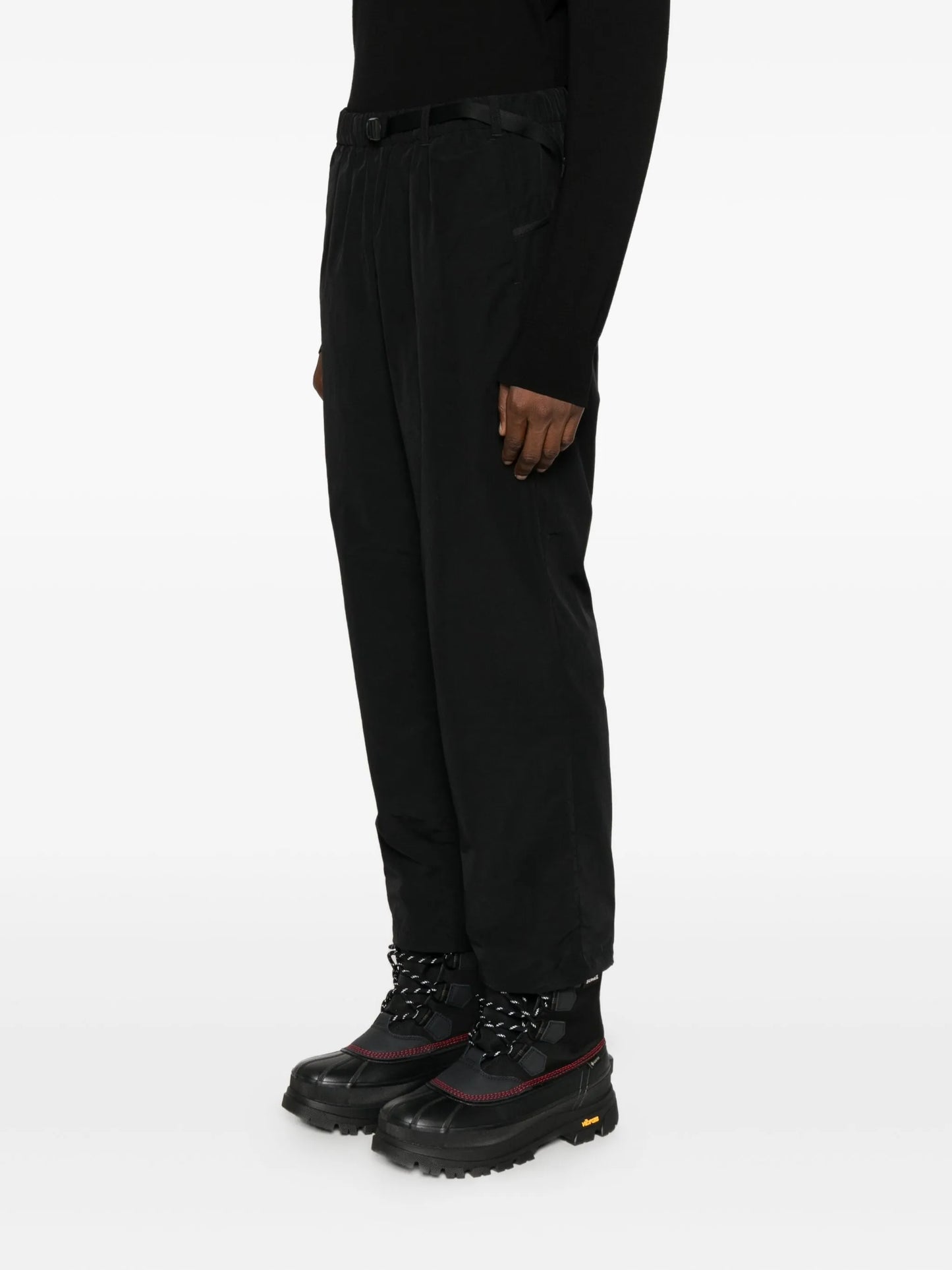 belted straight-leg trousers