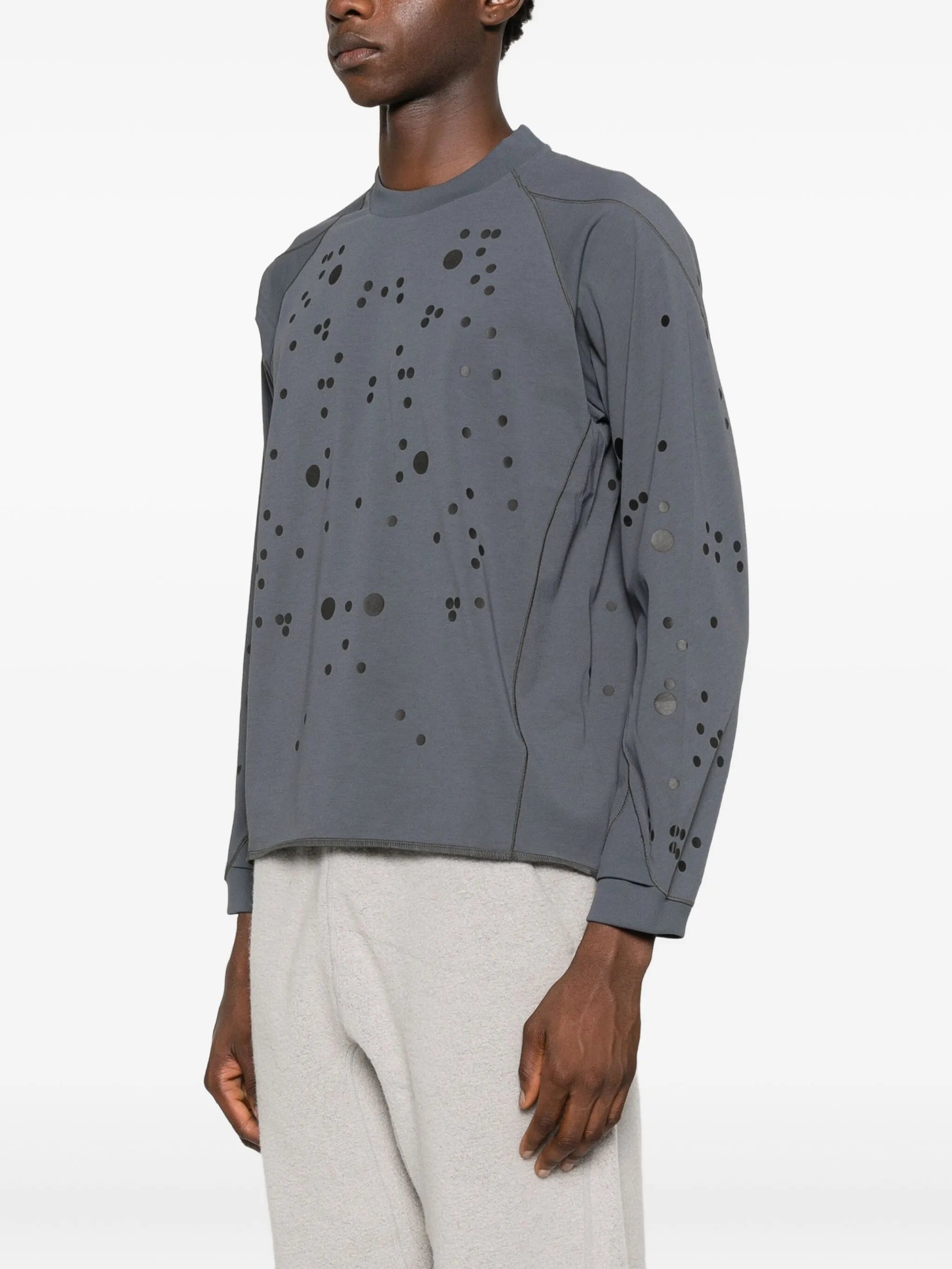 polka-dot long-sleeve T-shirt