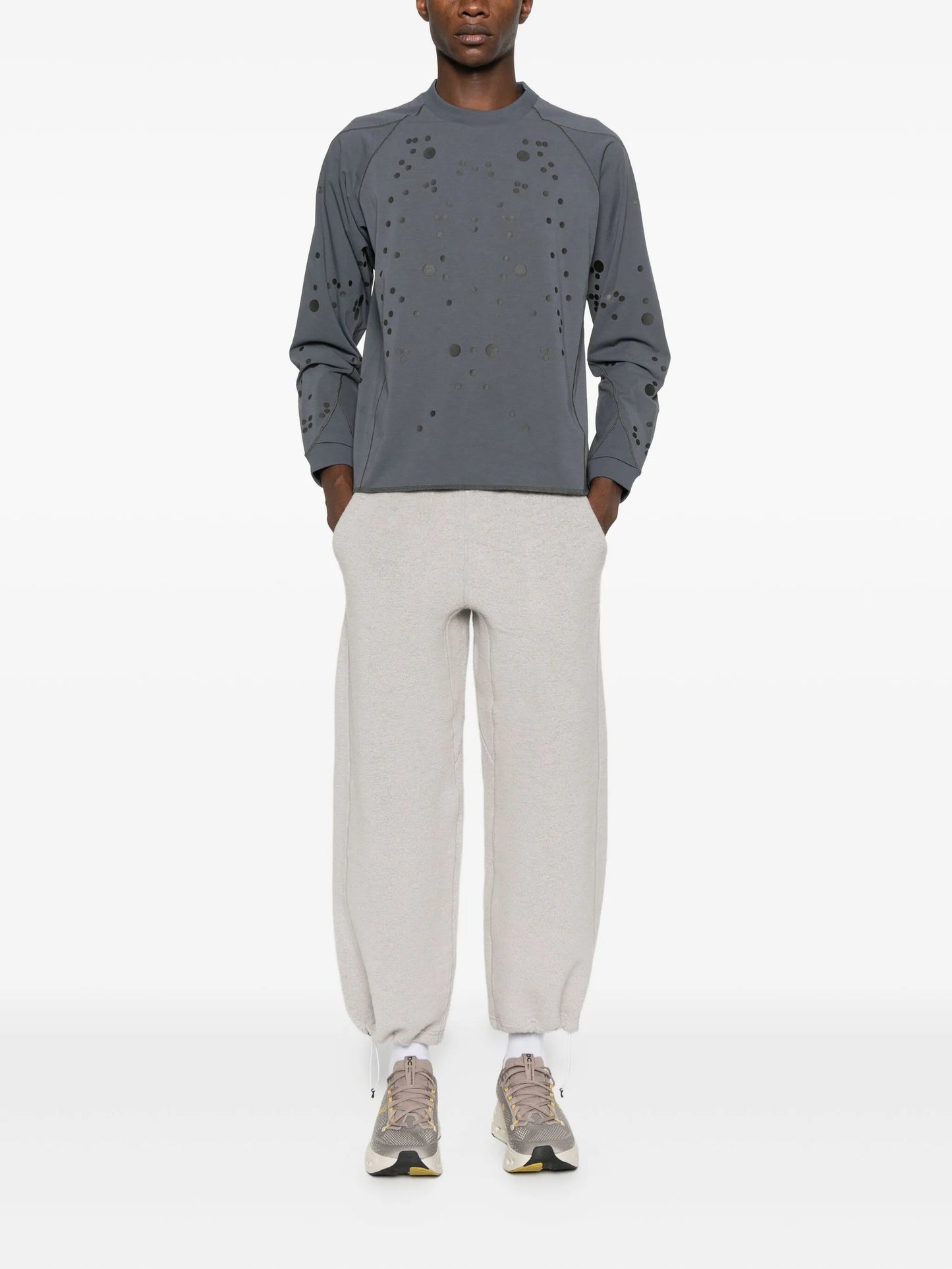 polka-dot long-sleeve T-shirt