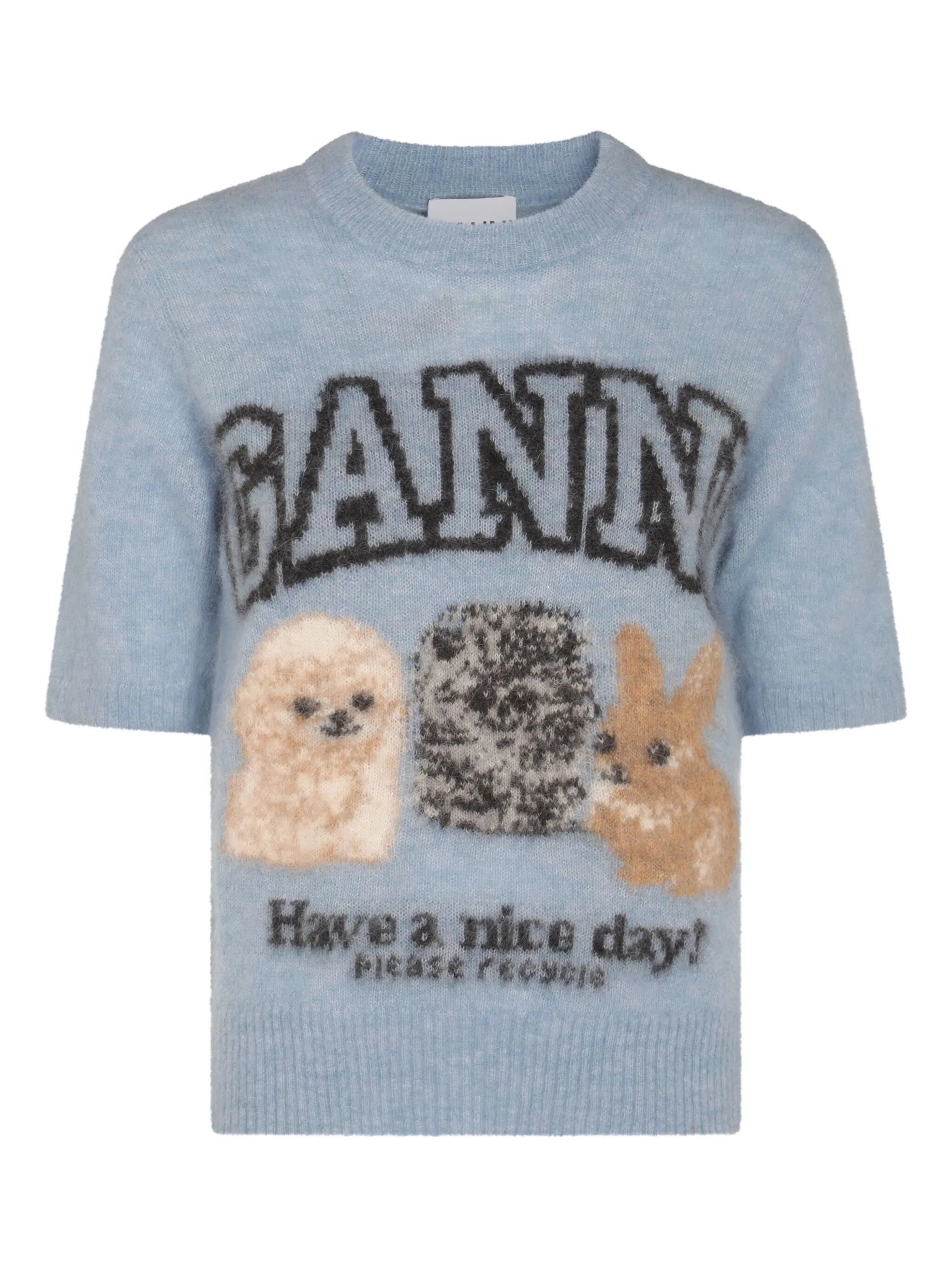 intarsia-knit top