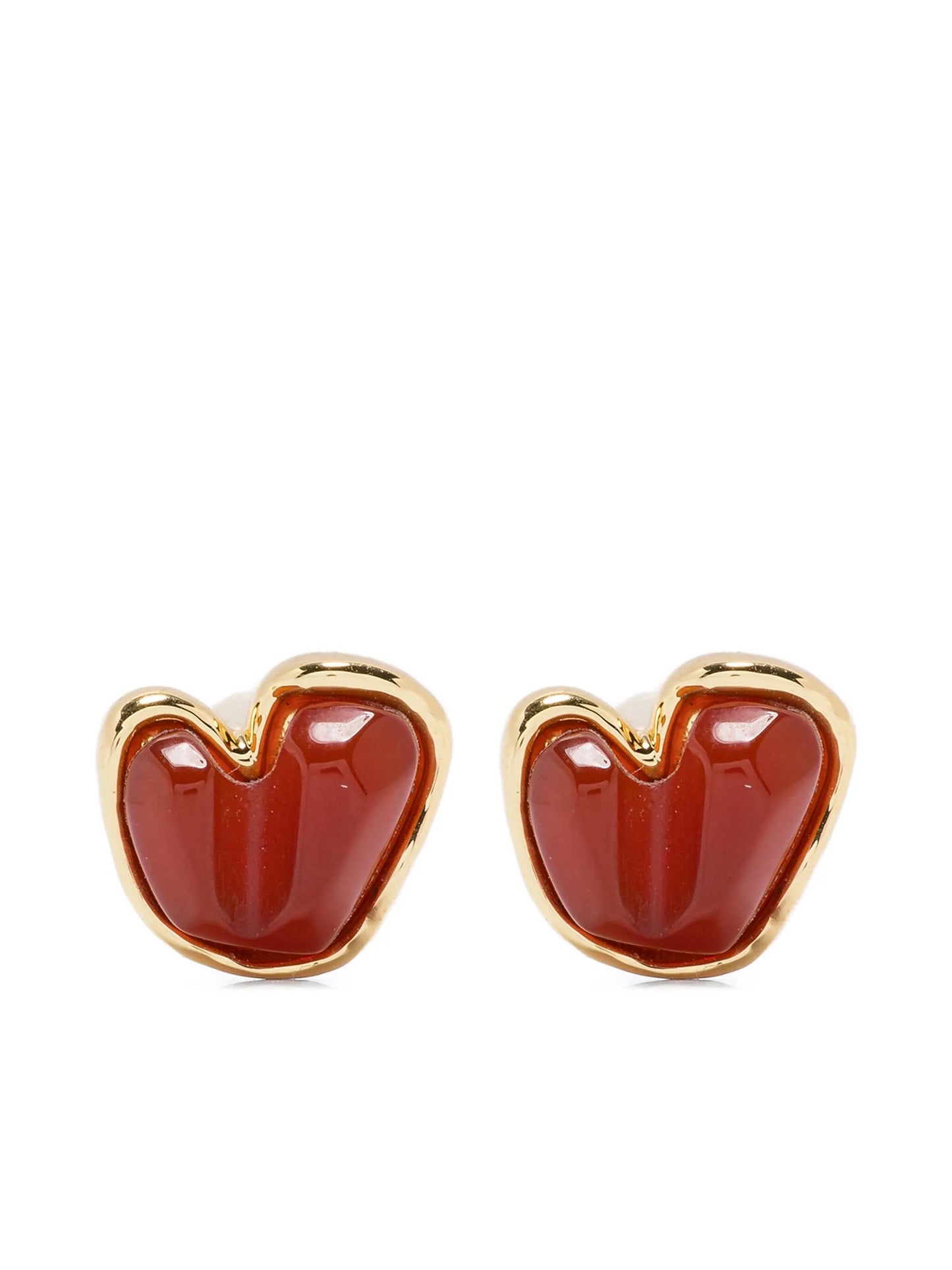 Carnelian Heart stud earrings