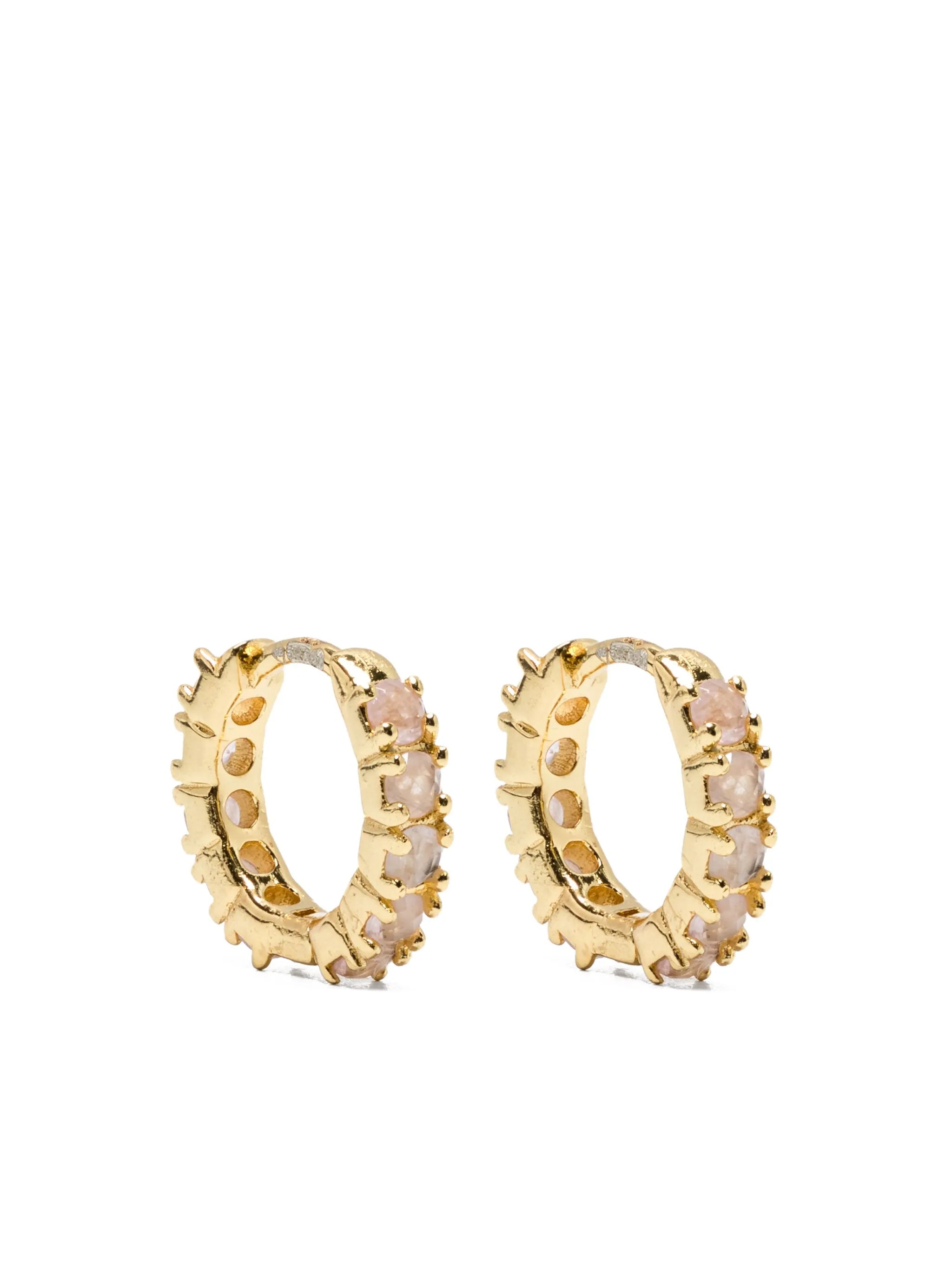 rose-quartz huggie earrings
