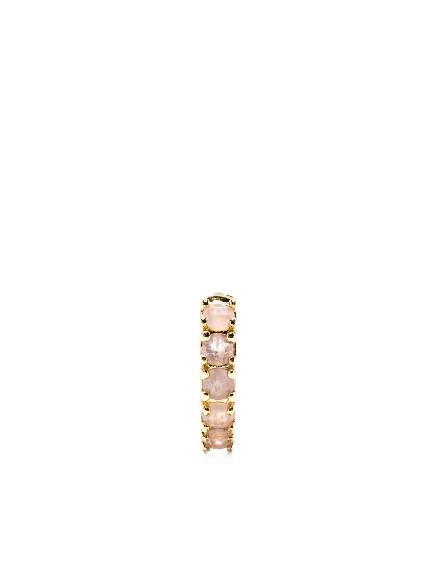 rose-quartz huggie earrings