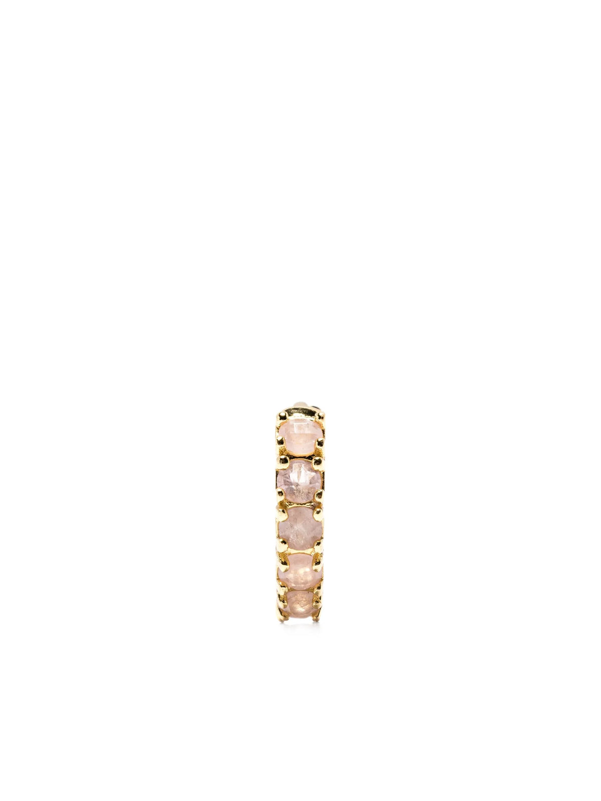 rose-quartz huggie earrings
