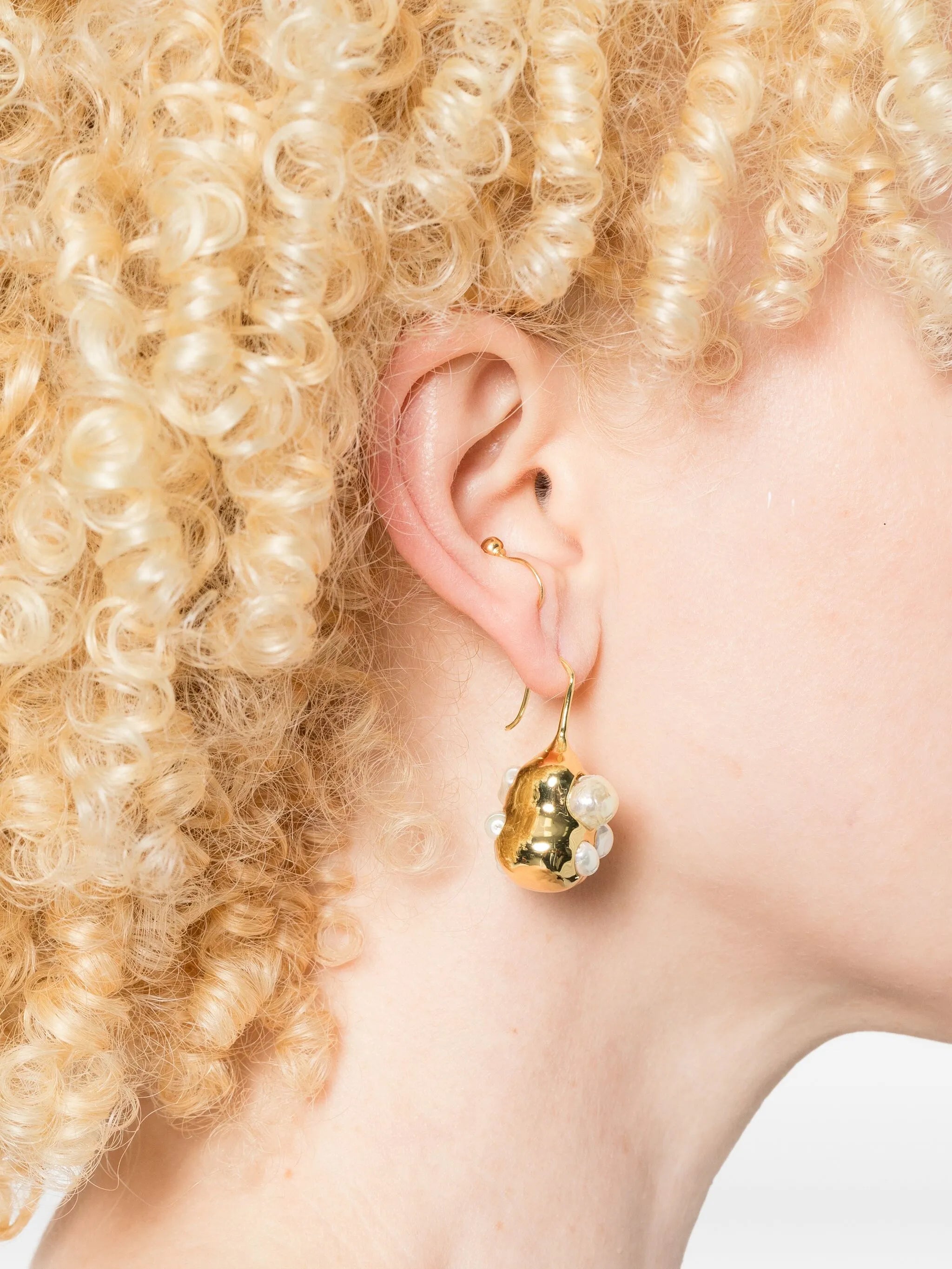 x Quentin Jones 14K gold plated brass drop earrings