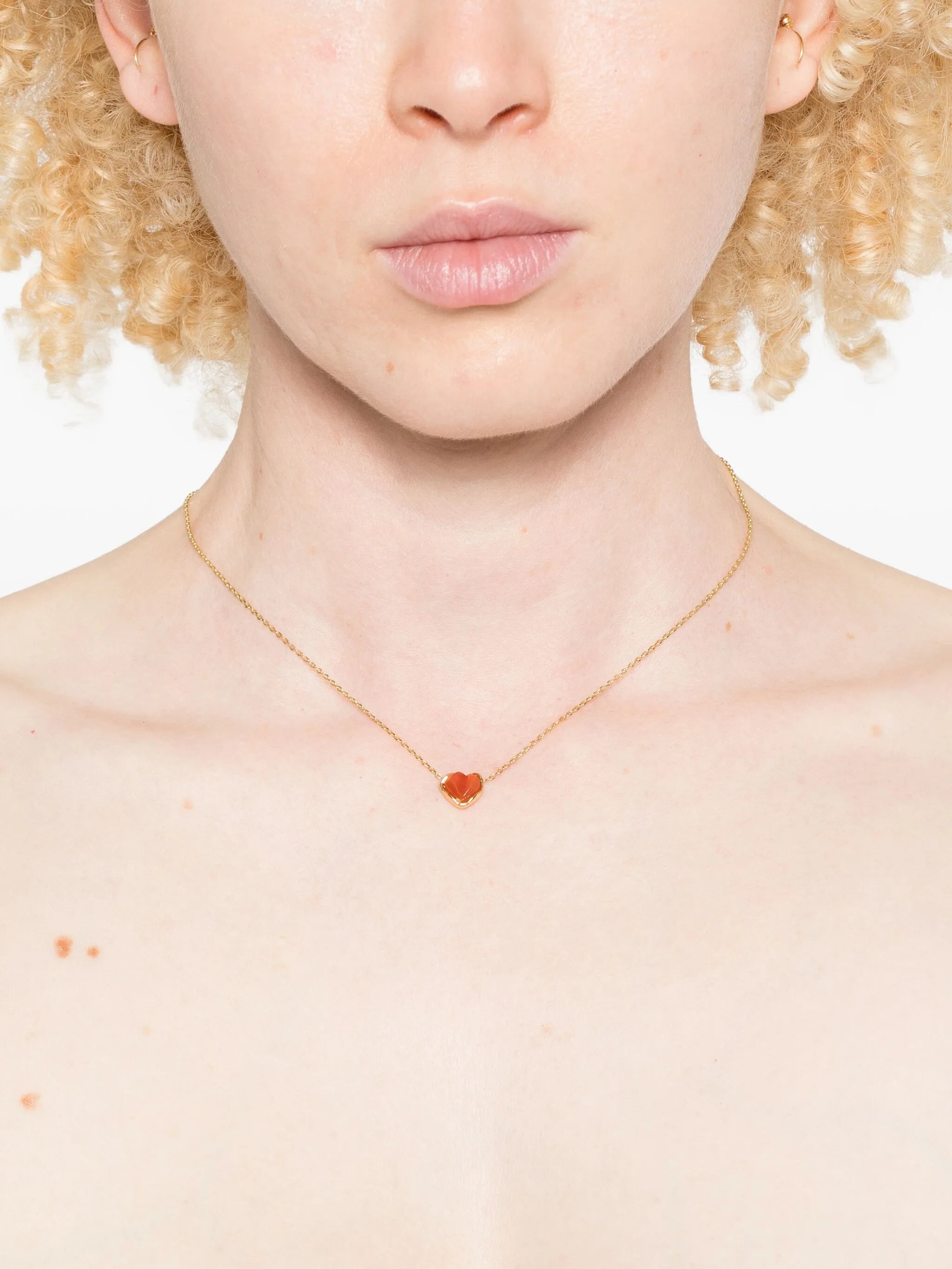 14K gold plated brass Heart necklace
