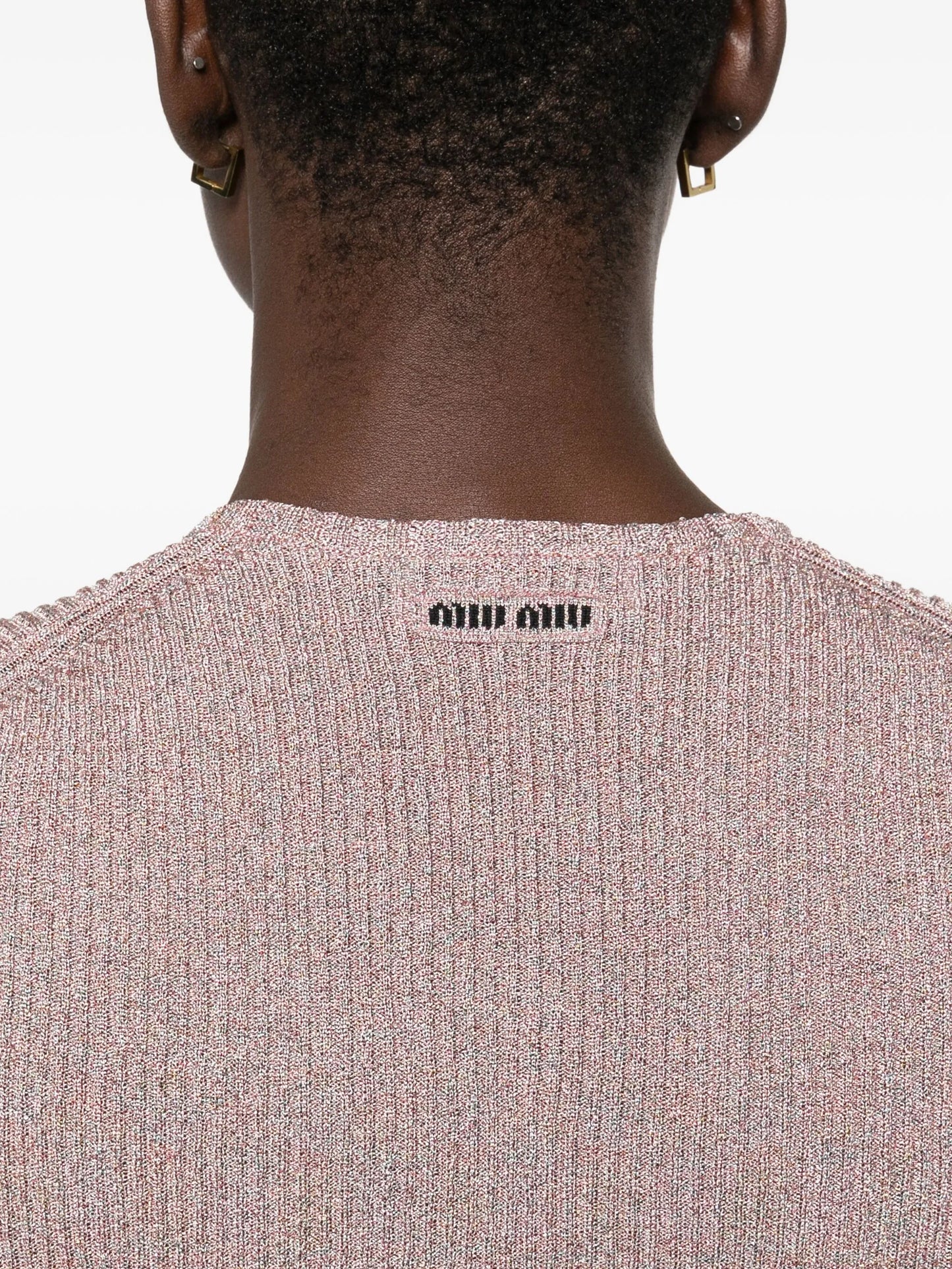 lurex-detail long-sleeve jumper
