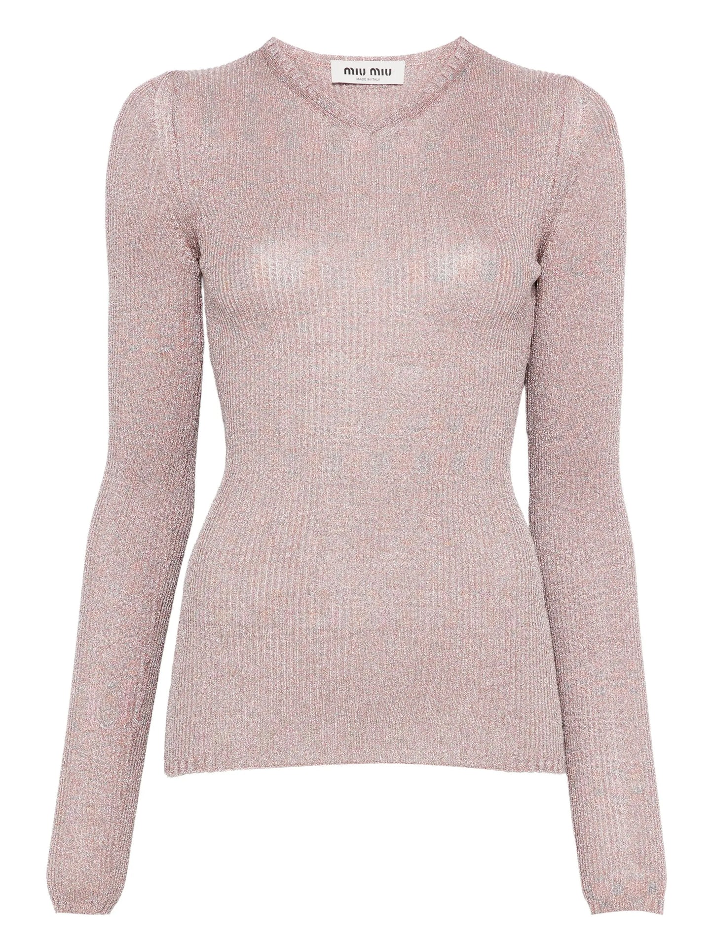 lurex-detail long-sleeve jumper