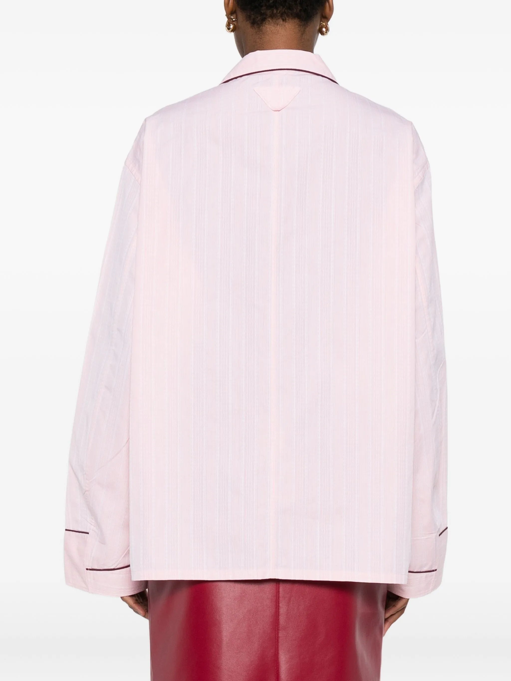 striped contrast-trim shirt
