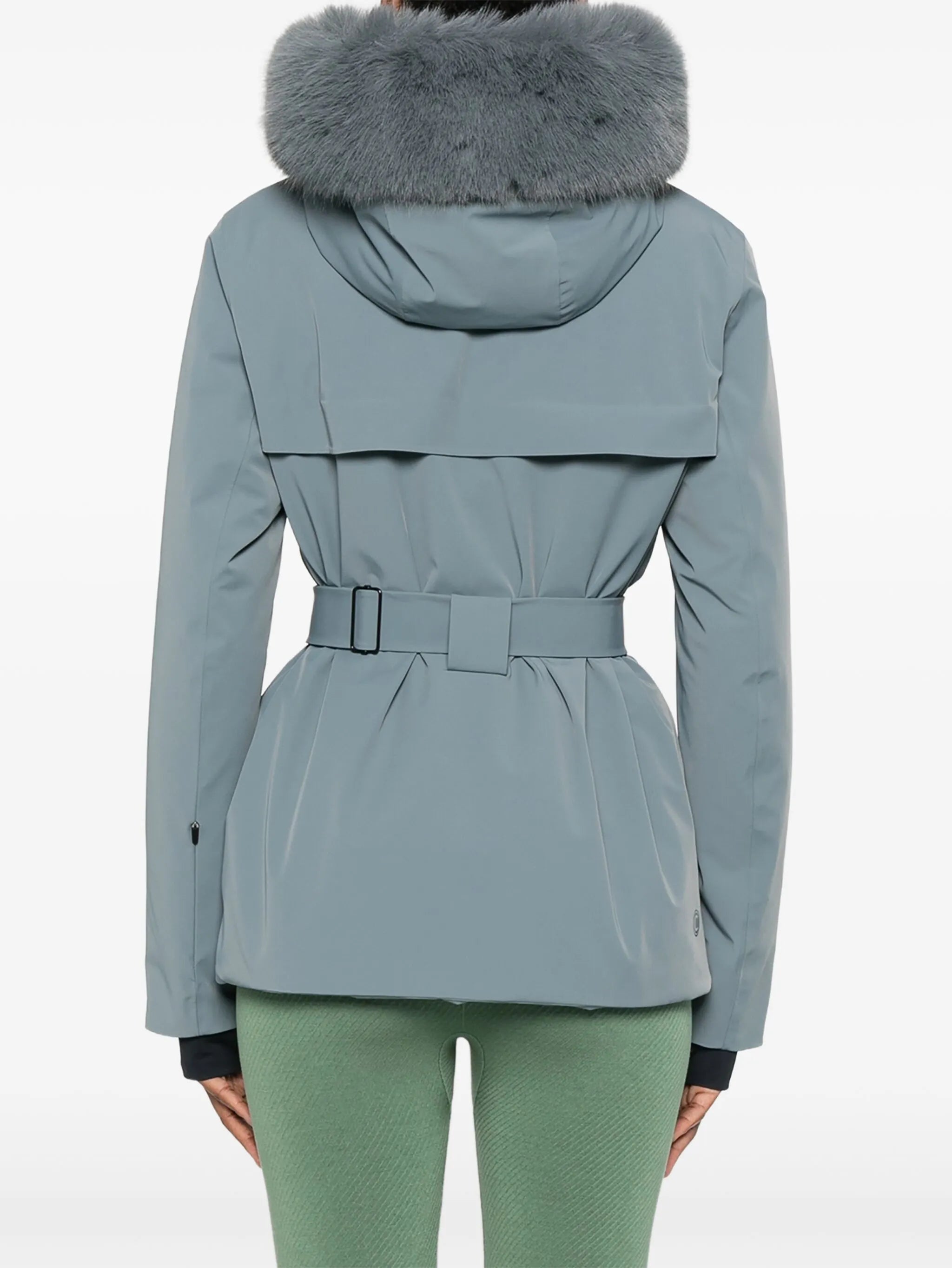 belted ski jacket