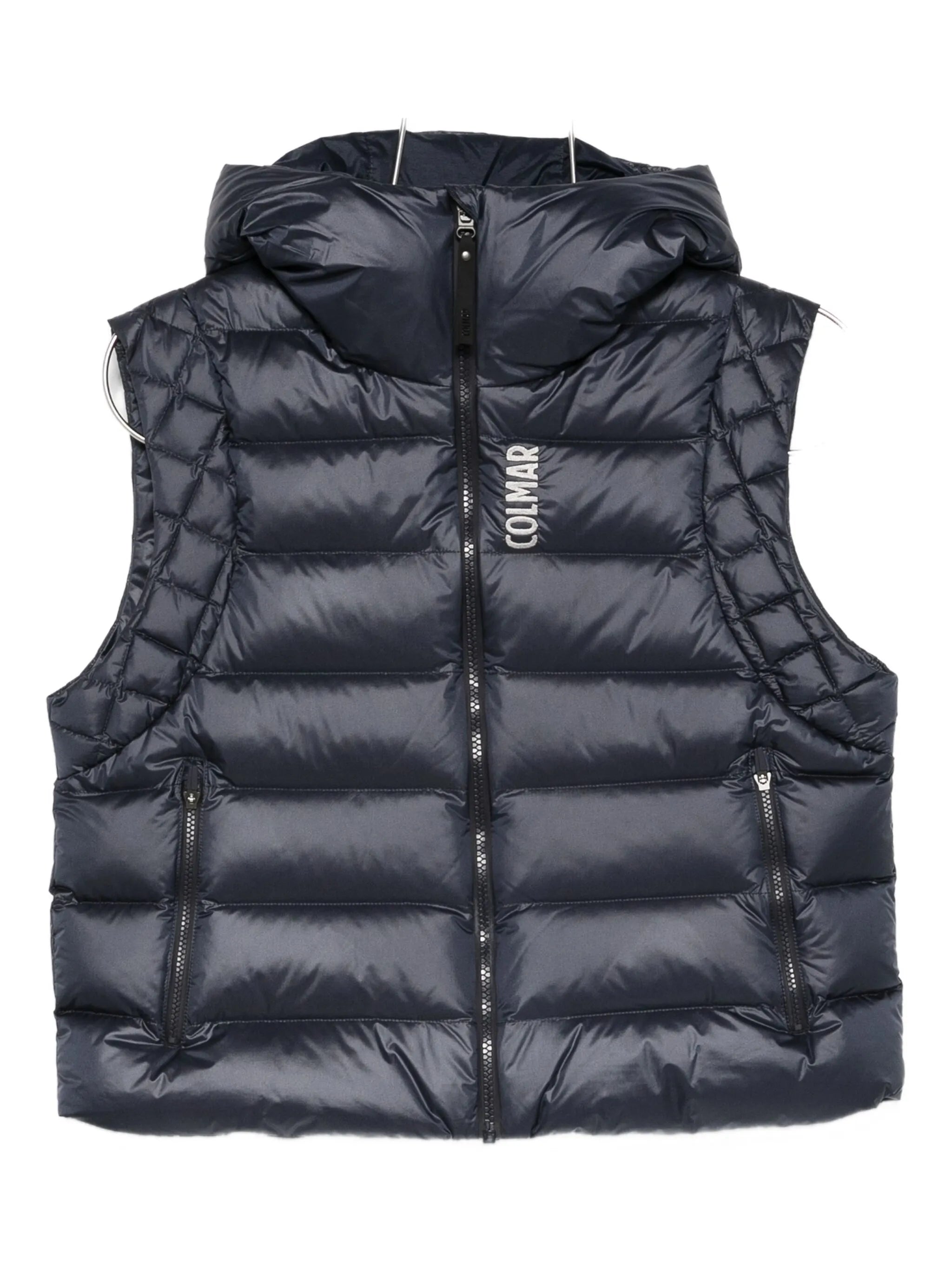 zip-fastening hooded gilet