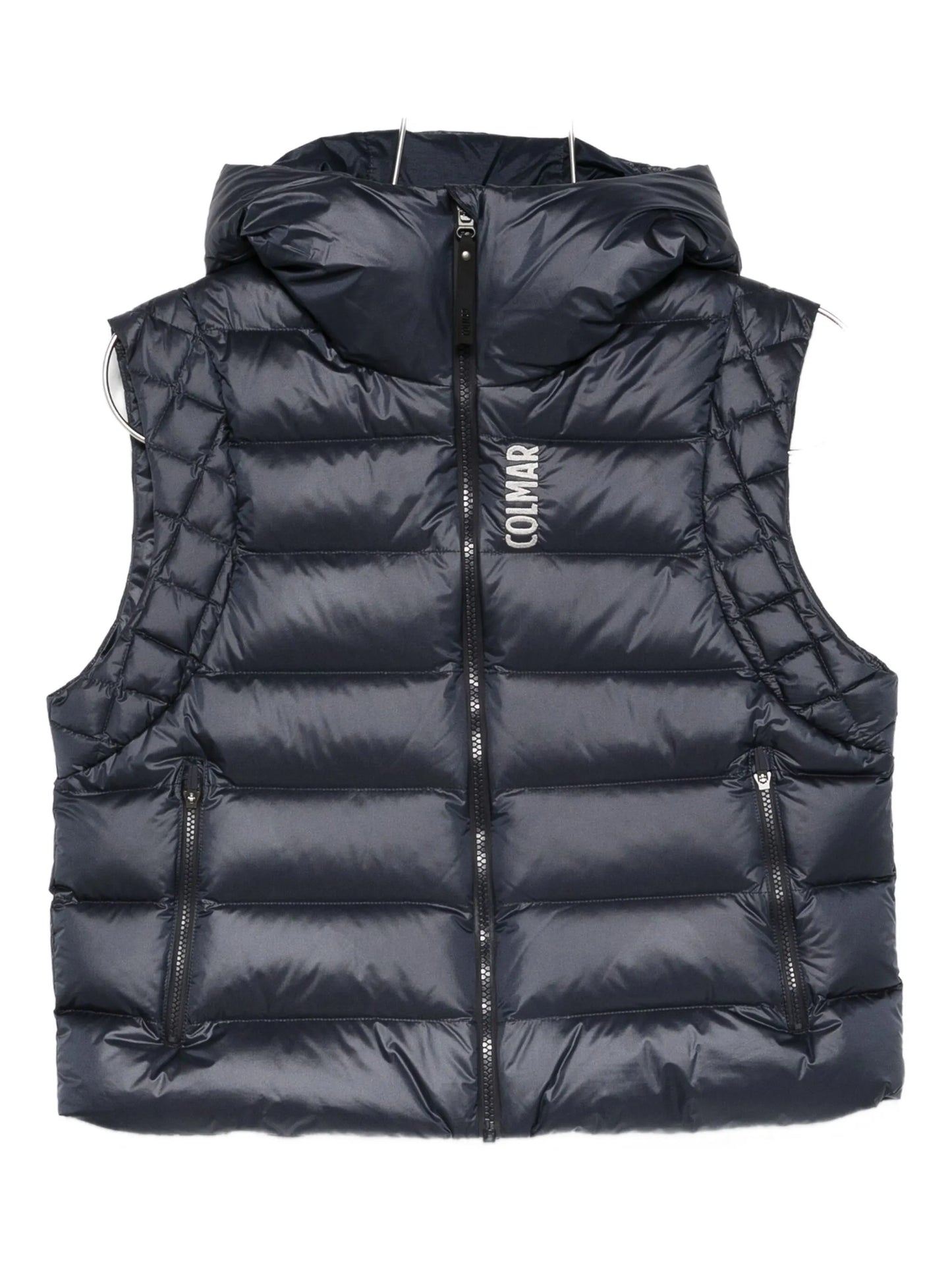 zip-fastening hooded gilet