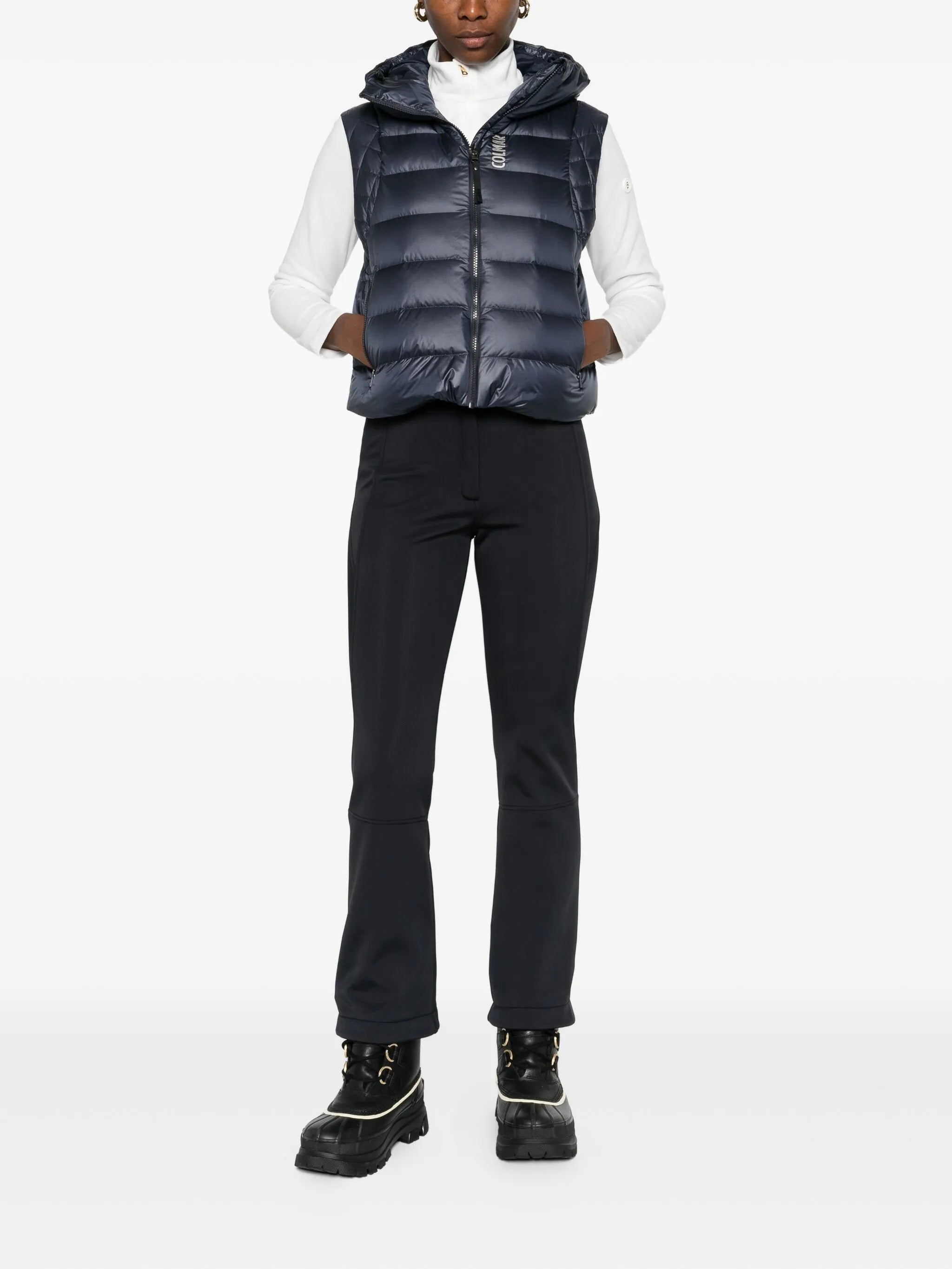 zip-fastening hooded gilet