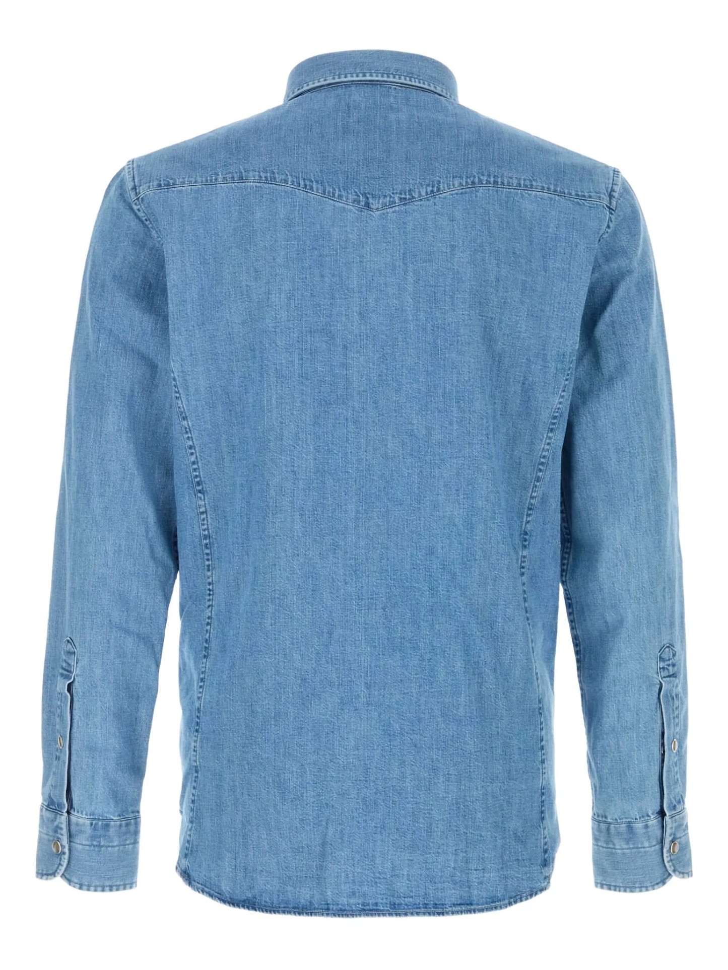 slim-fit denim shirt