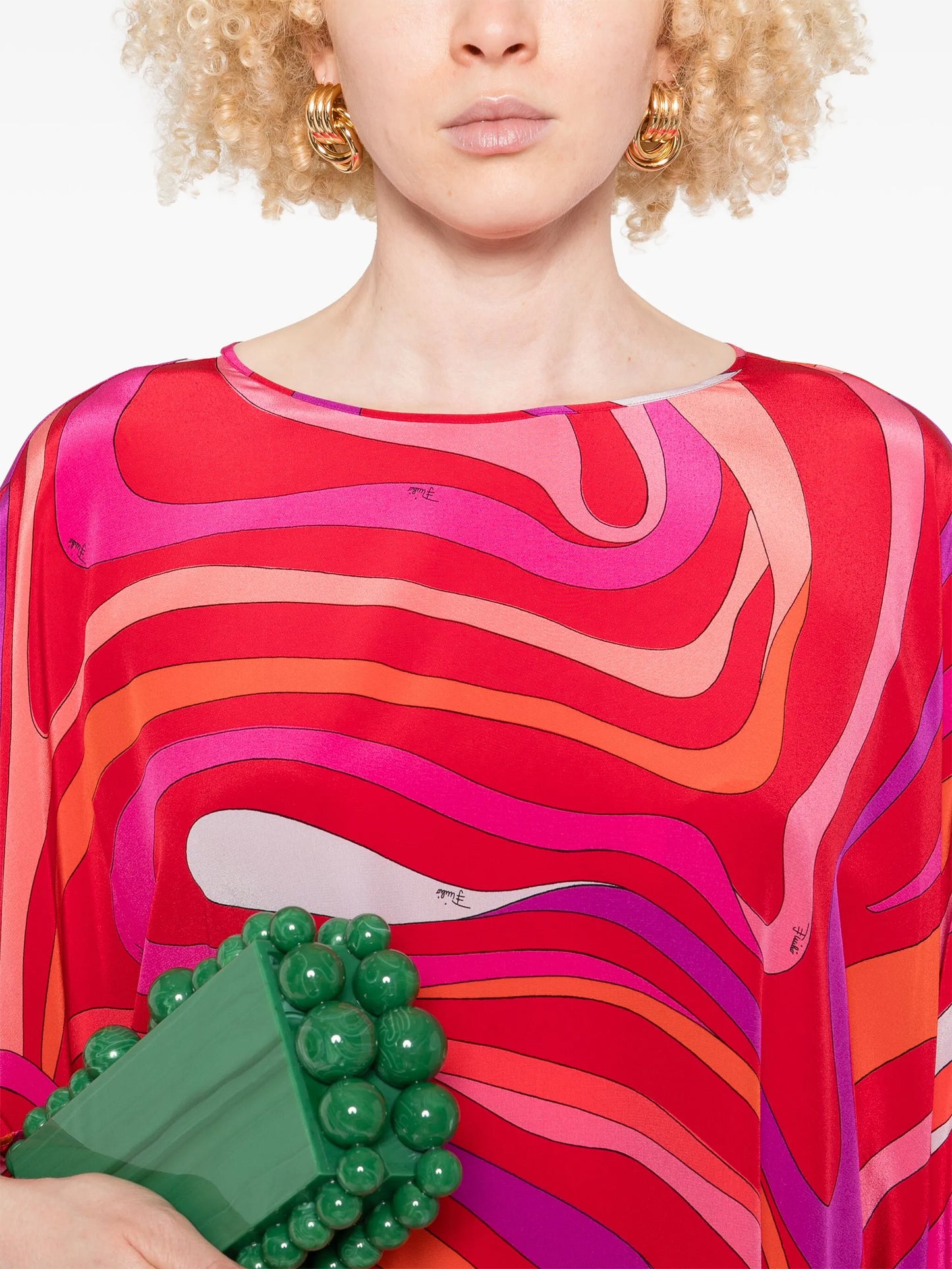 Marmo-print kaftan