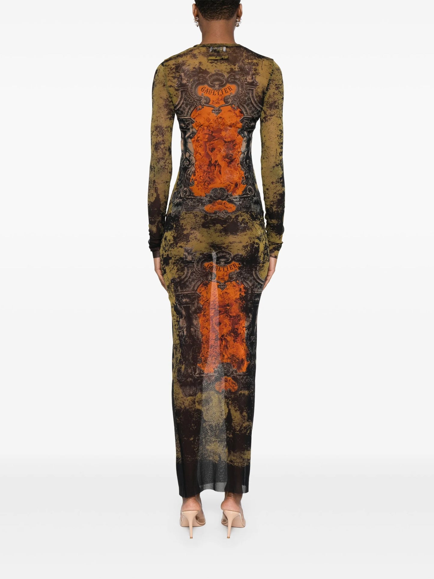 graphic-print maxi dress