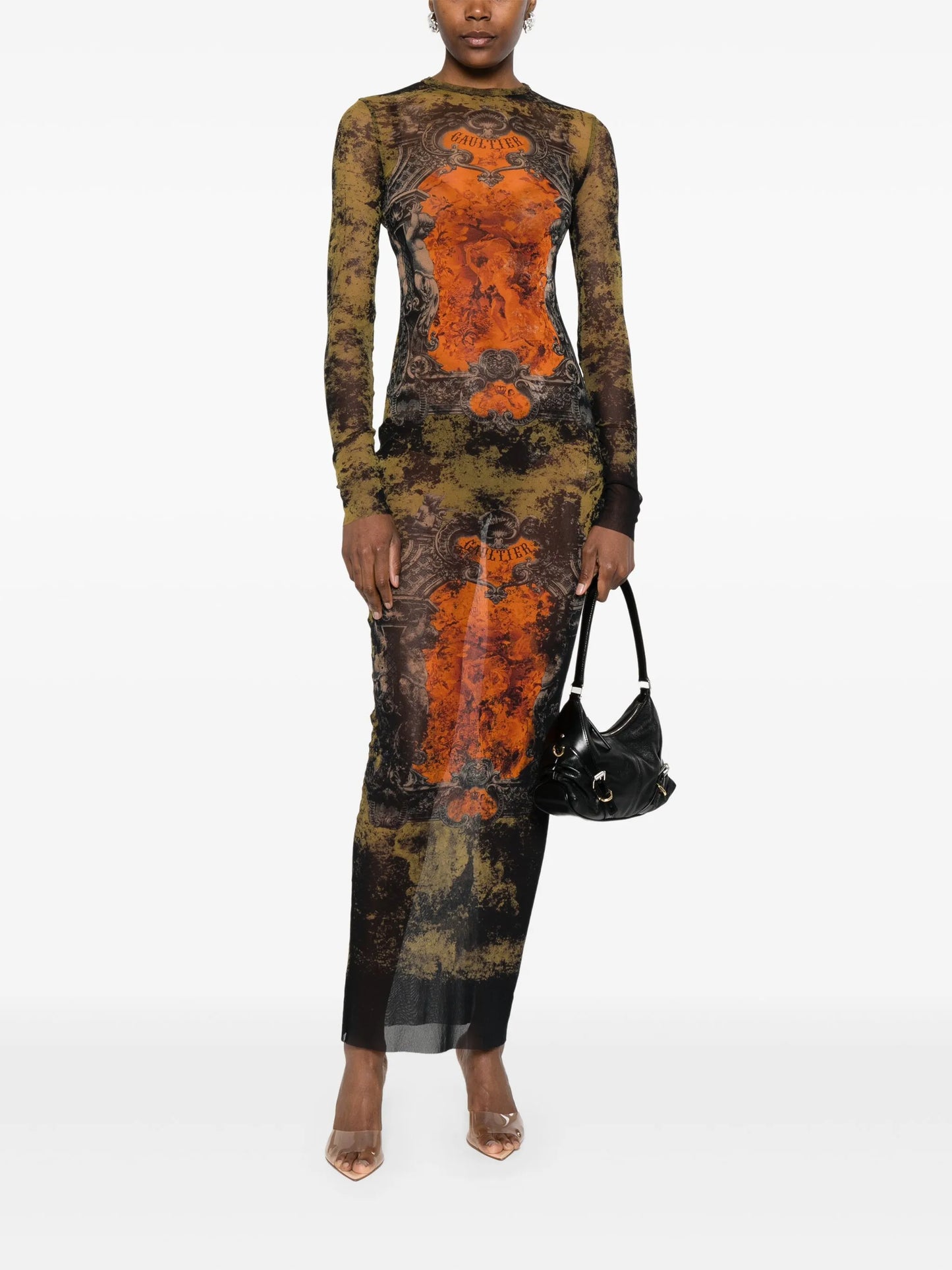 graphic-print maxi dress