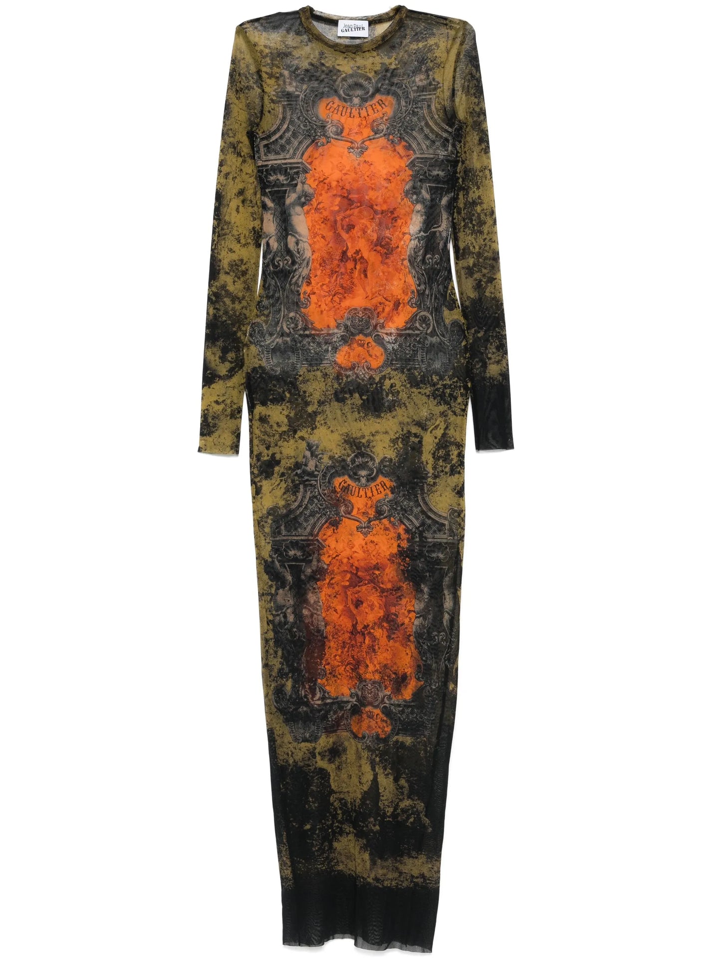 graphic-print maxi dress