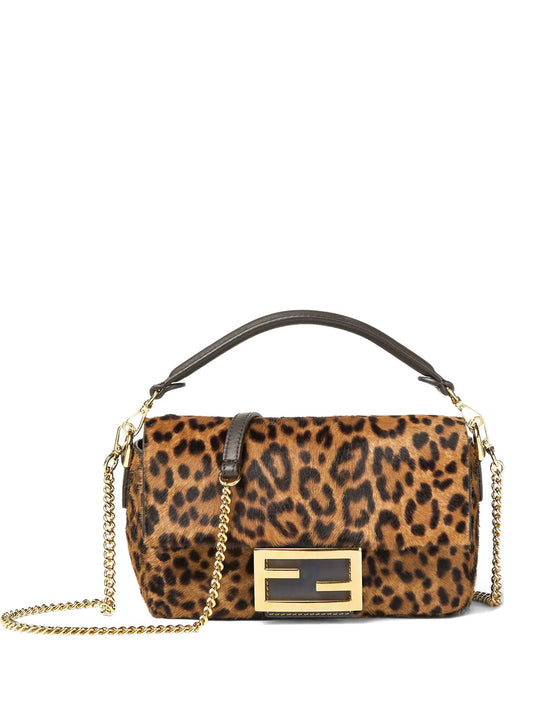 mini Baguette® leopard-print chain tote bag