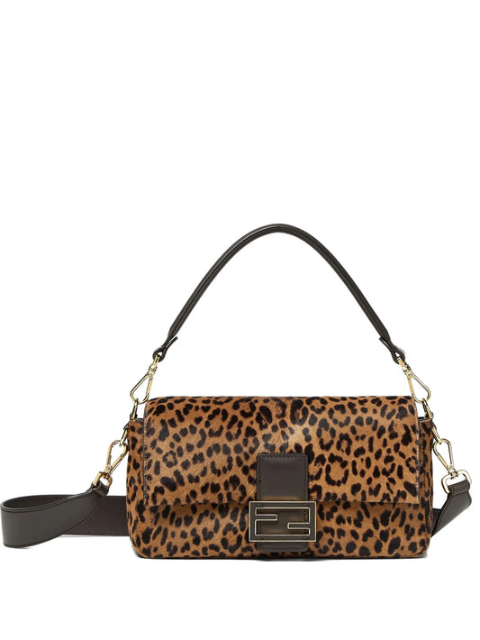 Baguette® leopard-print logo-plaque tote bag