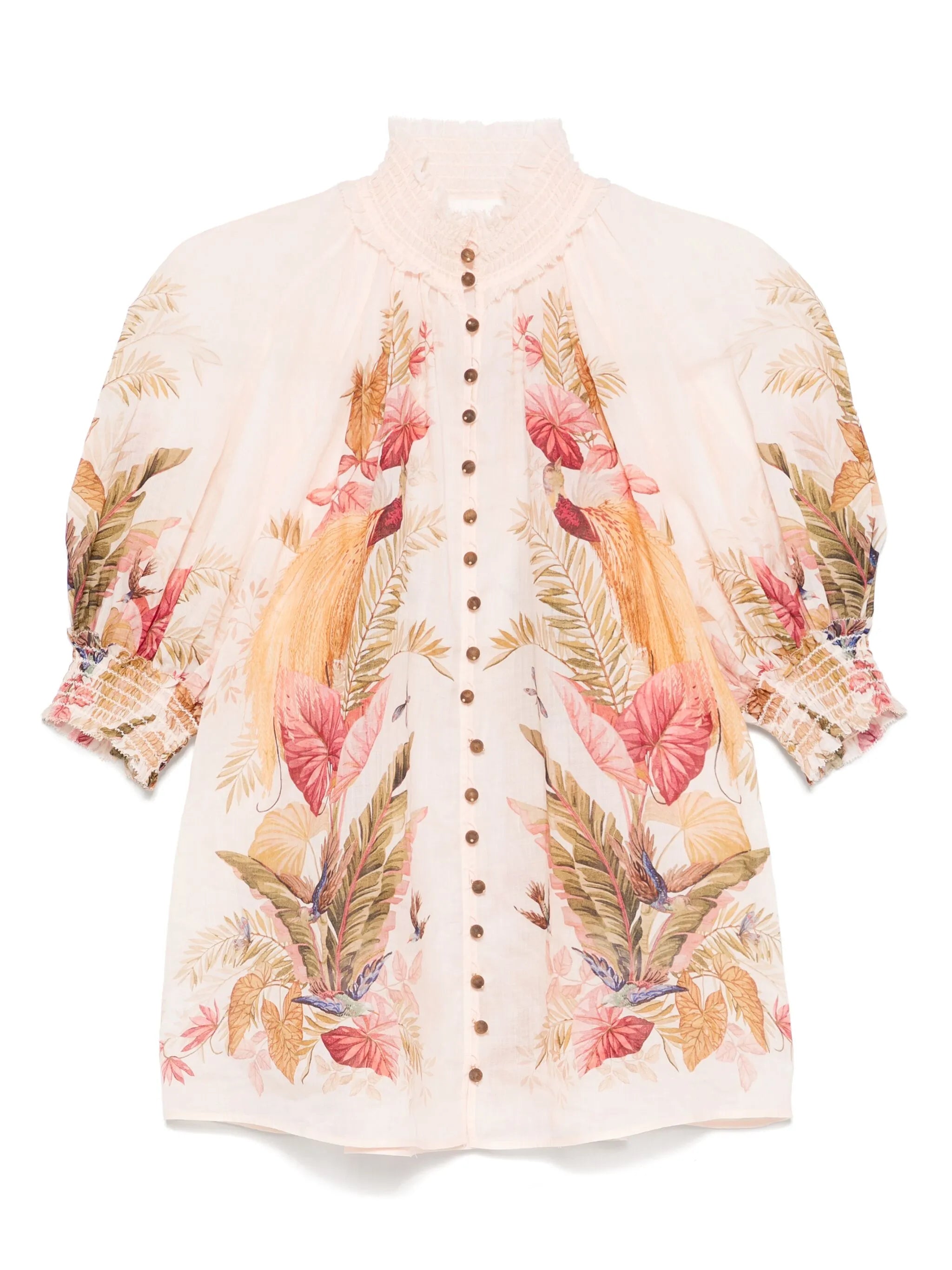 floral-print shirt
