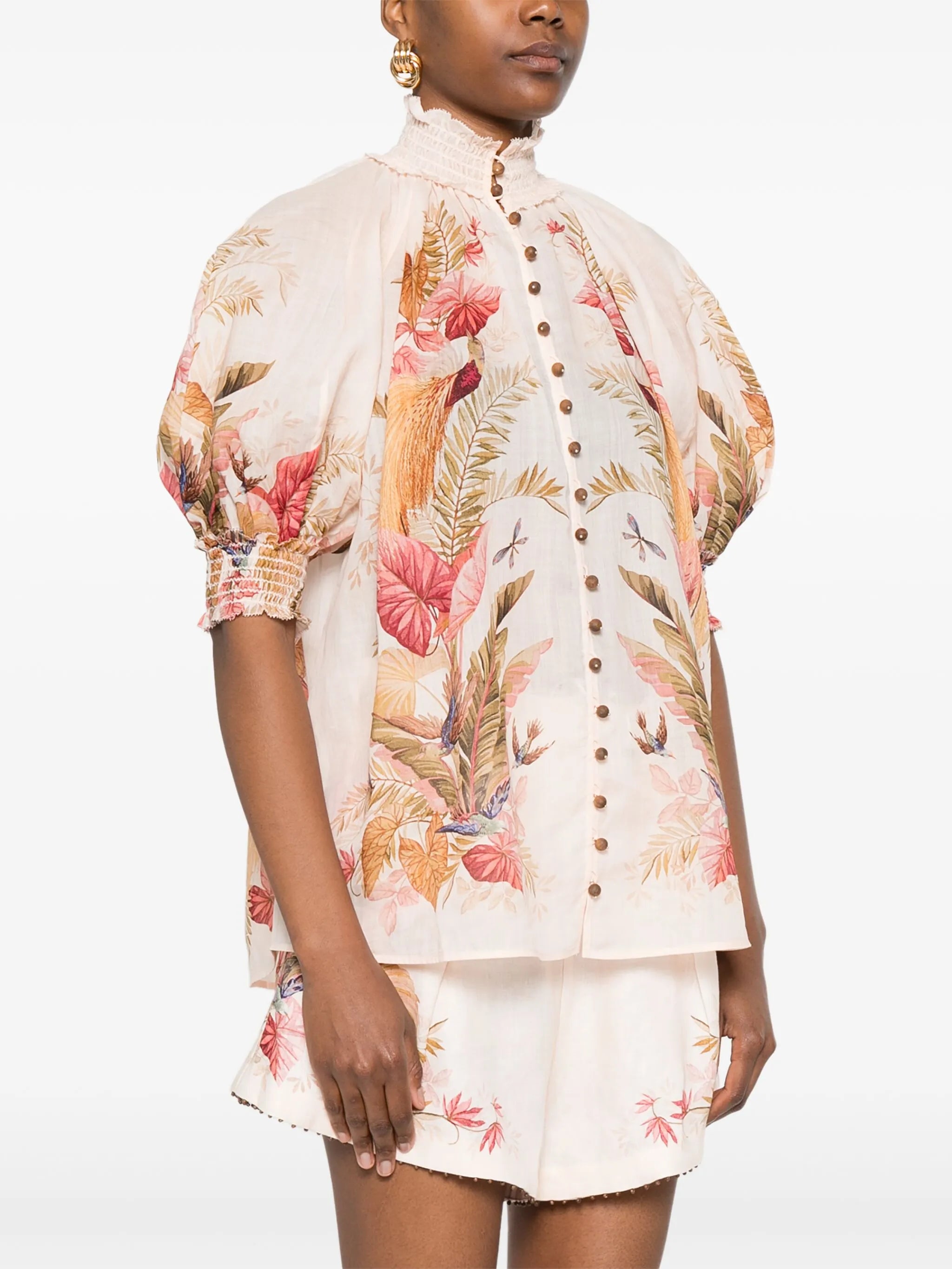 floral-print shirt