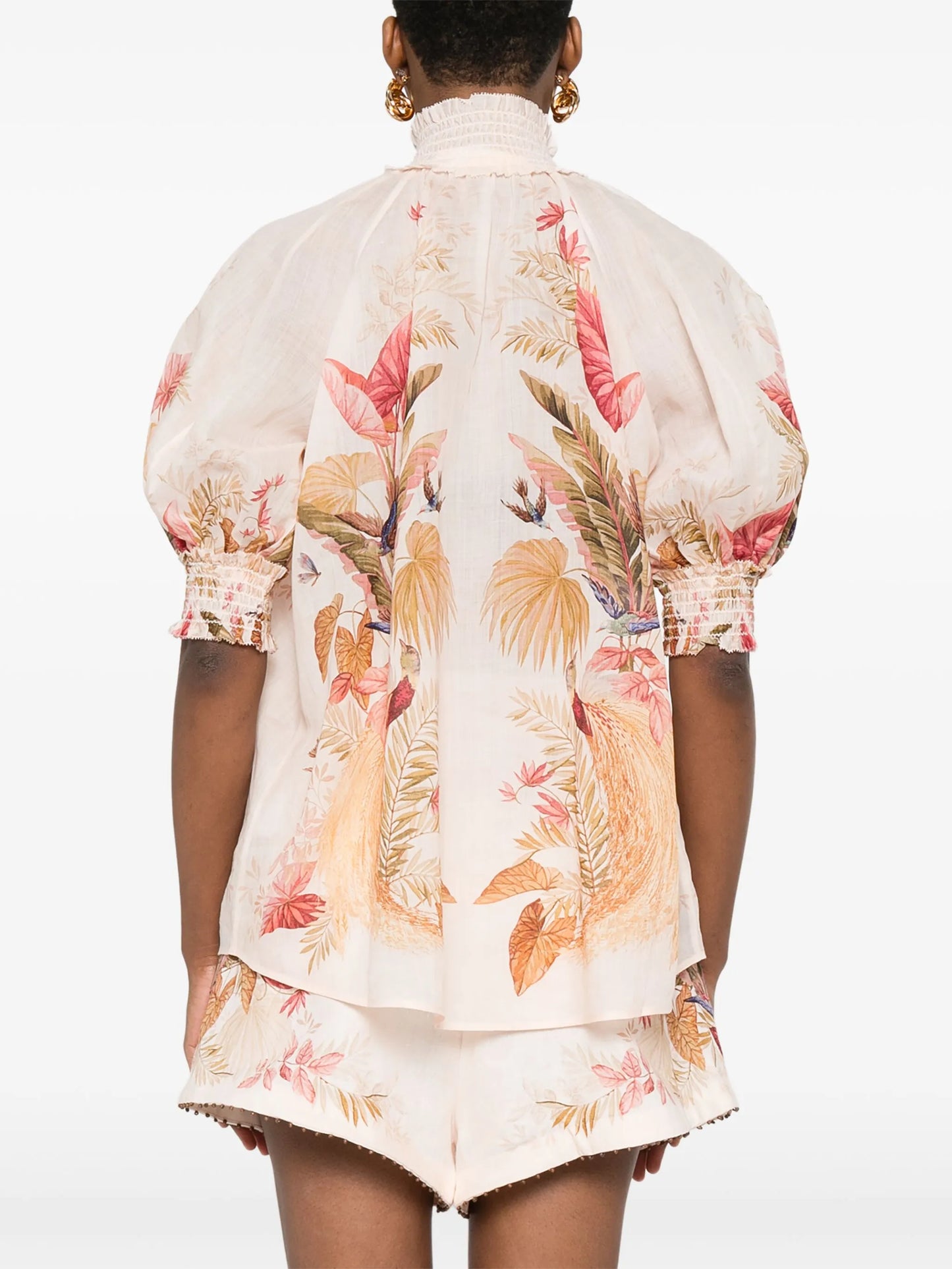 floral-print shirt
