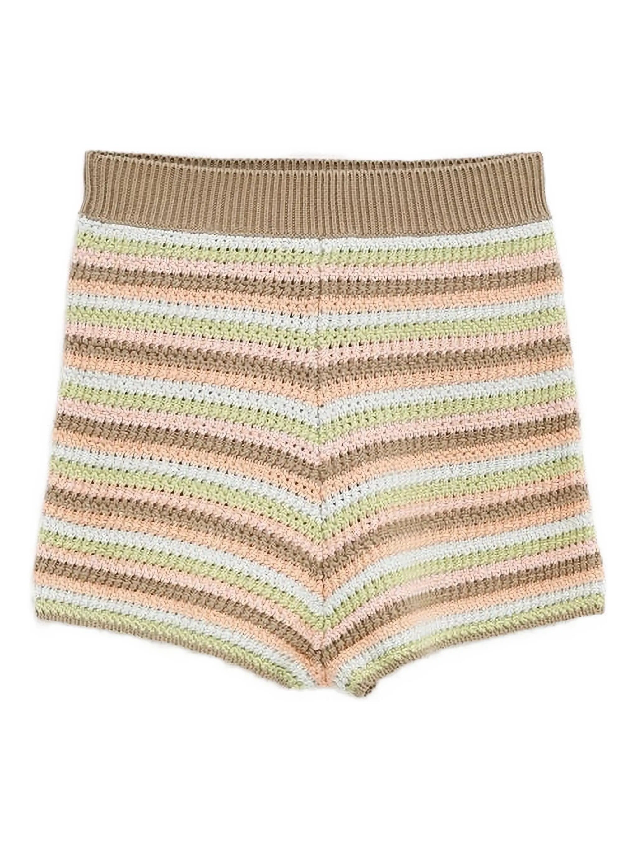 crochet-knit shorts