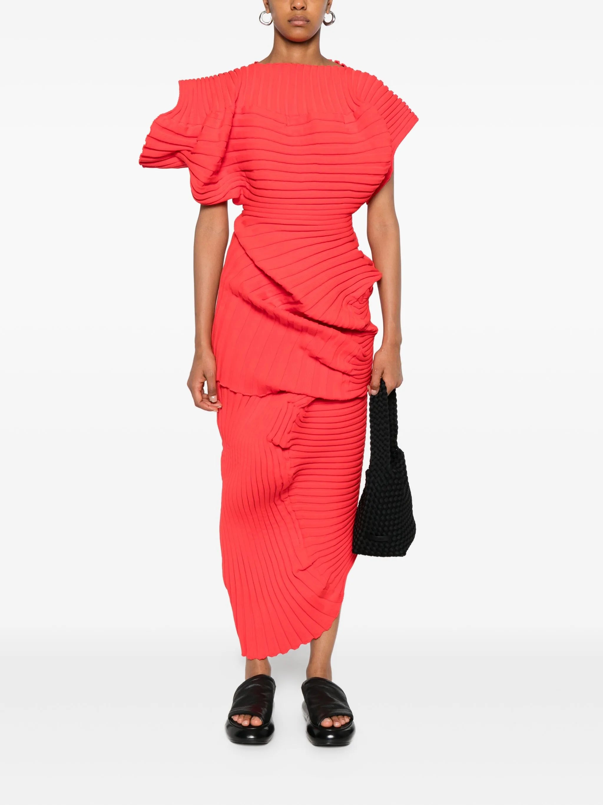 ribbed-knit short-sleeved top