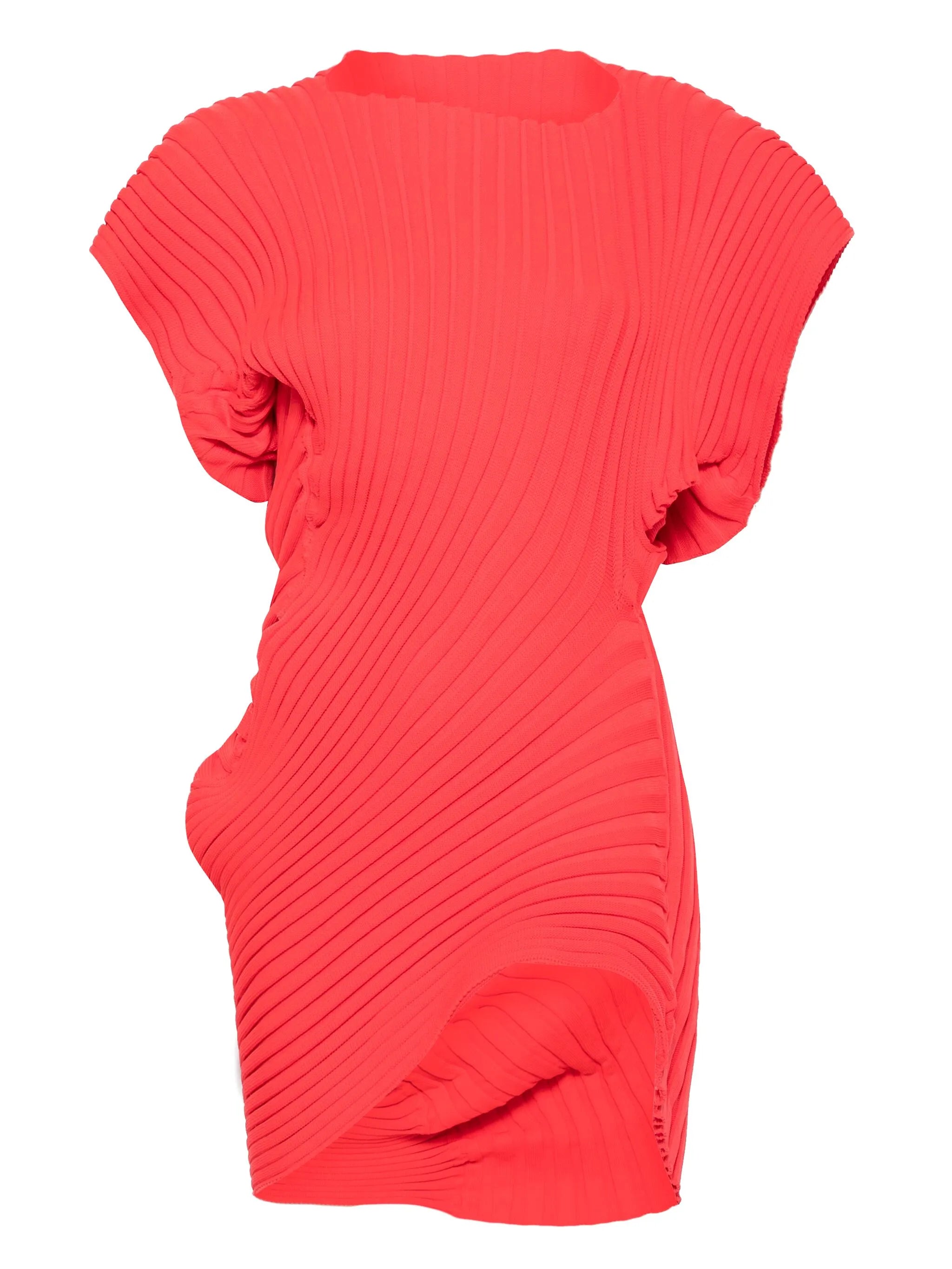 ribbed-knit short-sleeved top