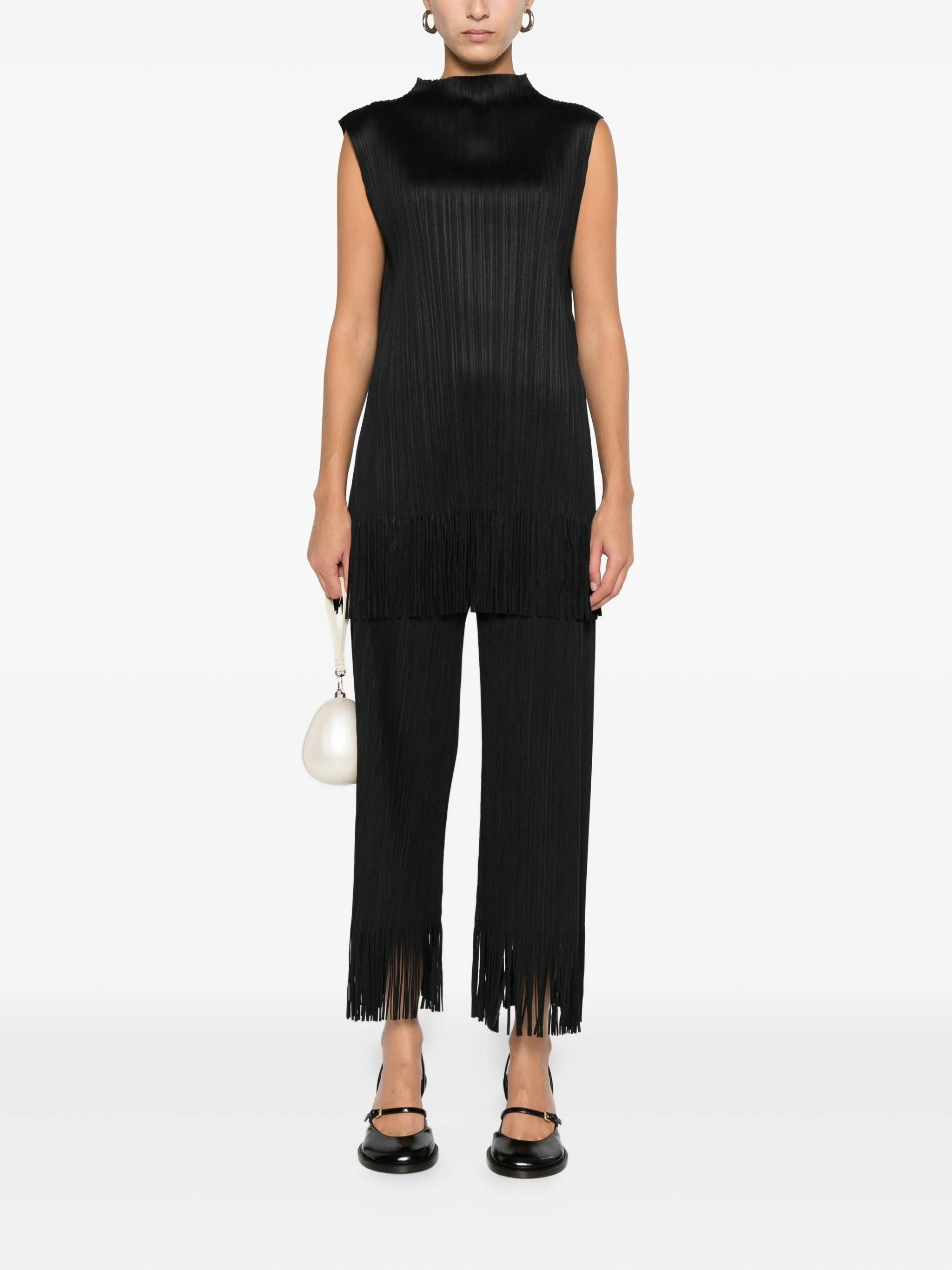 pleated fringe trousers
